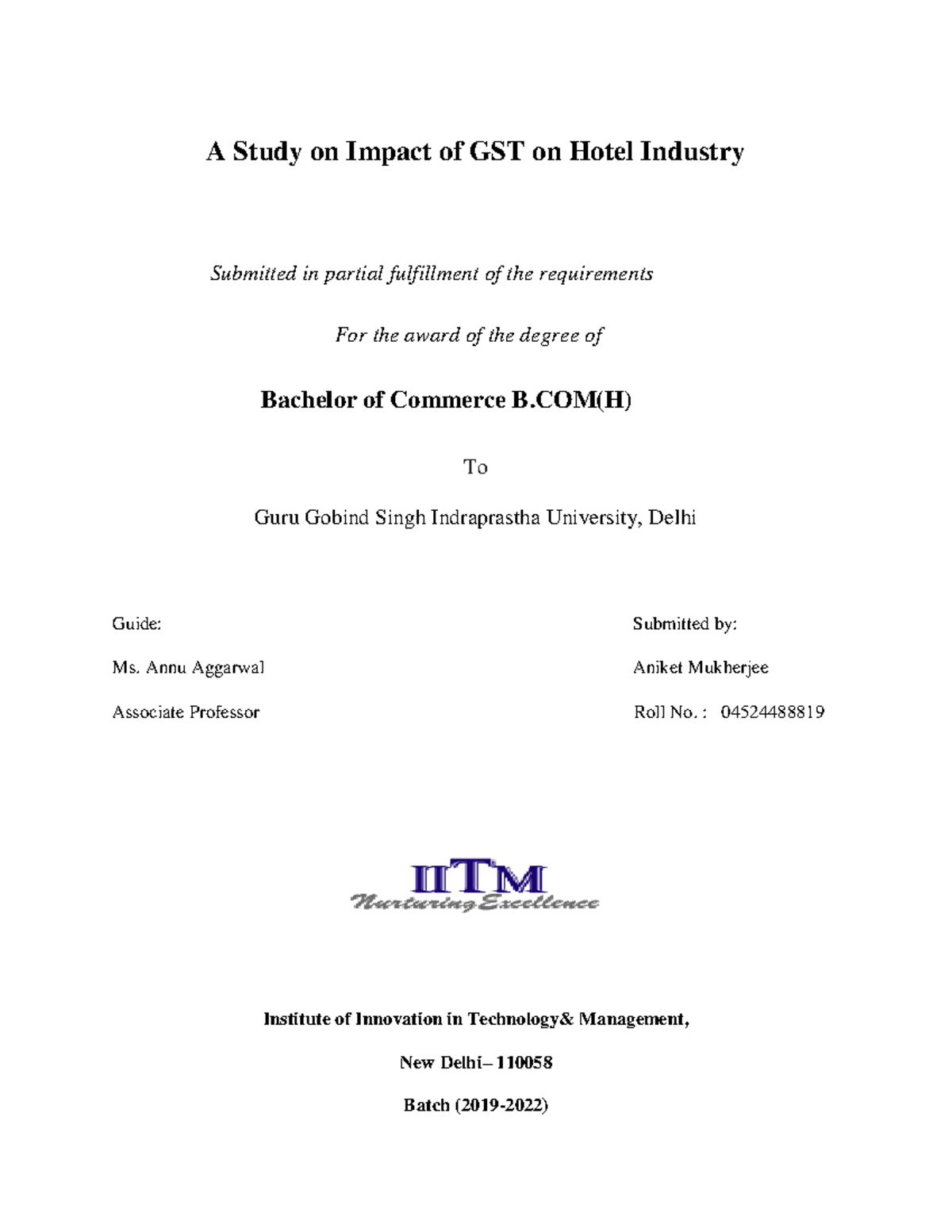 literature review on impact of gst on hotel industry