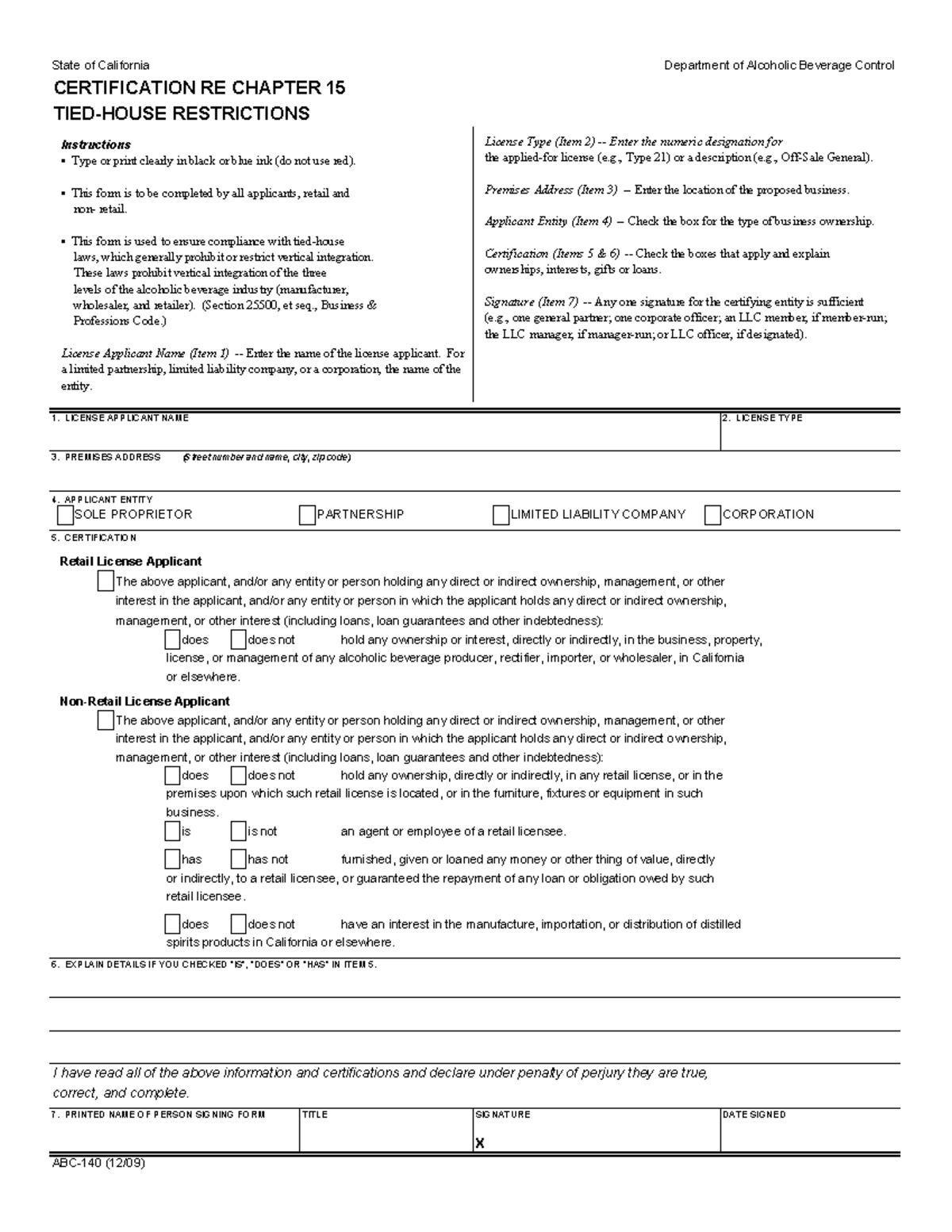 ABC140 hu u State of California CERTIFICATION RE CHAPTER 15 TIED