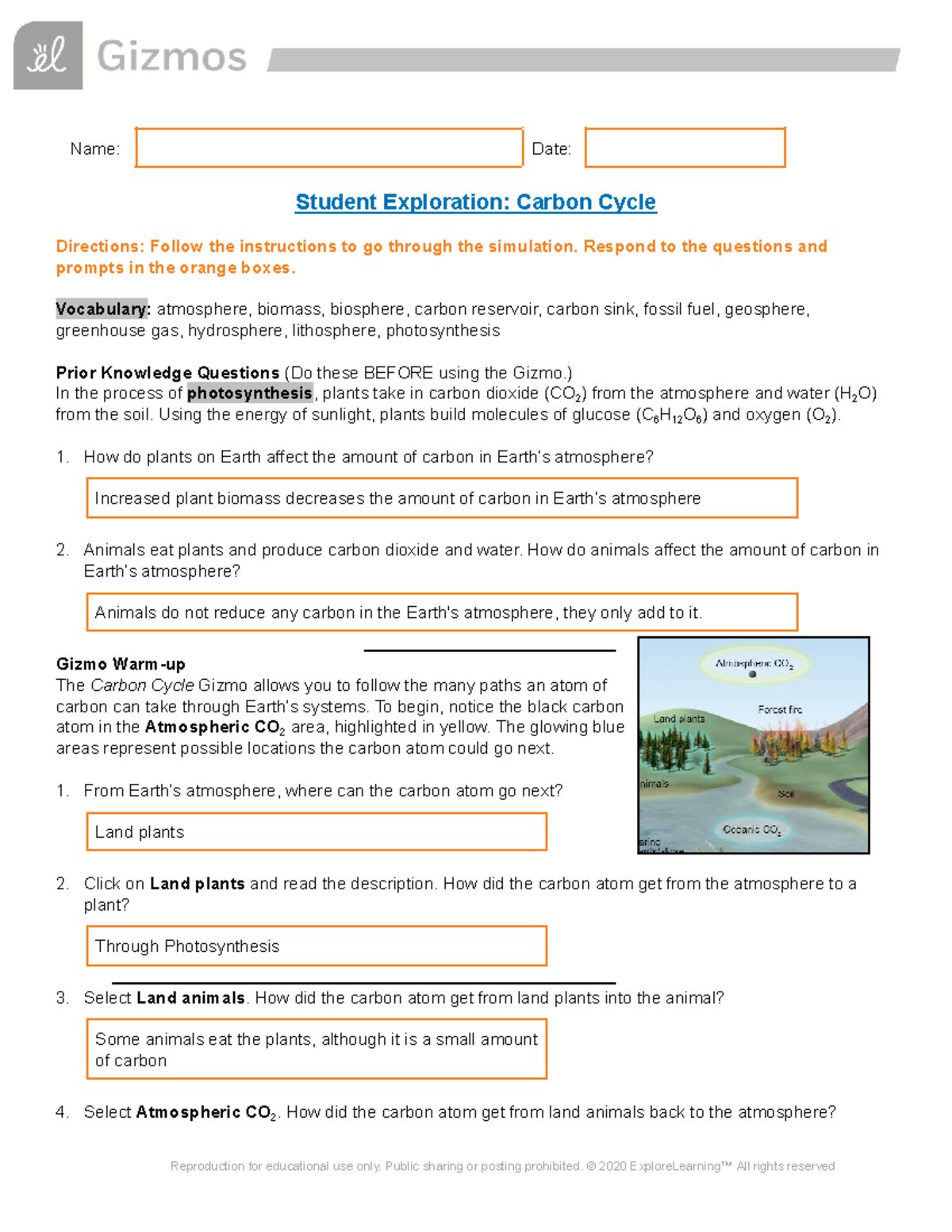 Karmann Saini - Carbon Cycle Interactive Notes - ENVS 1301 - UoPeople ...