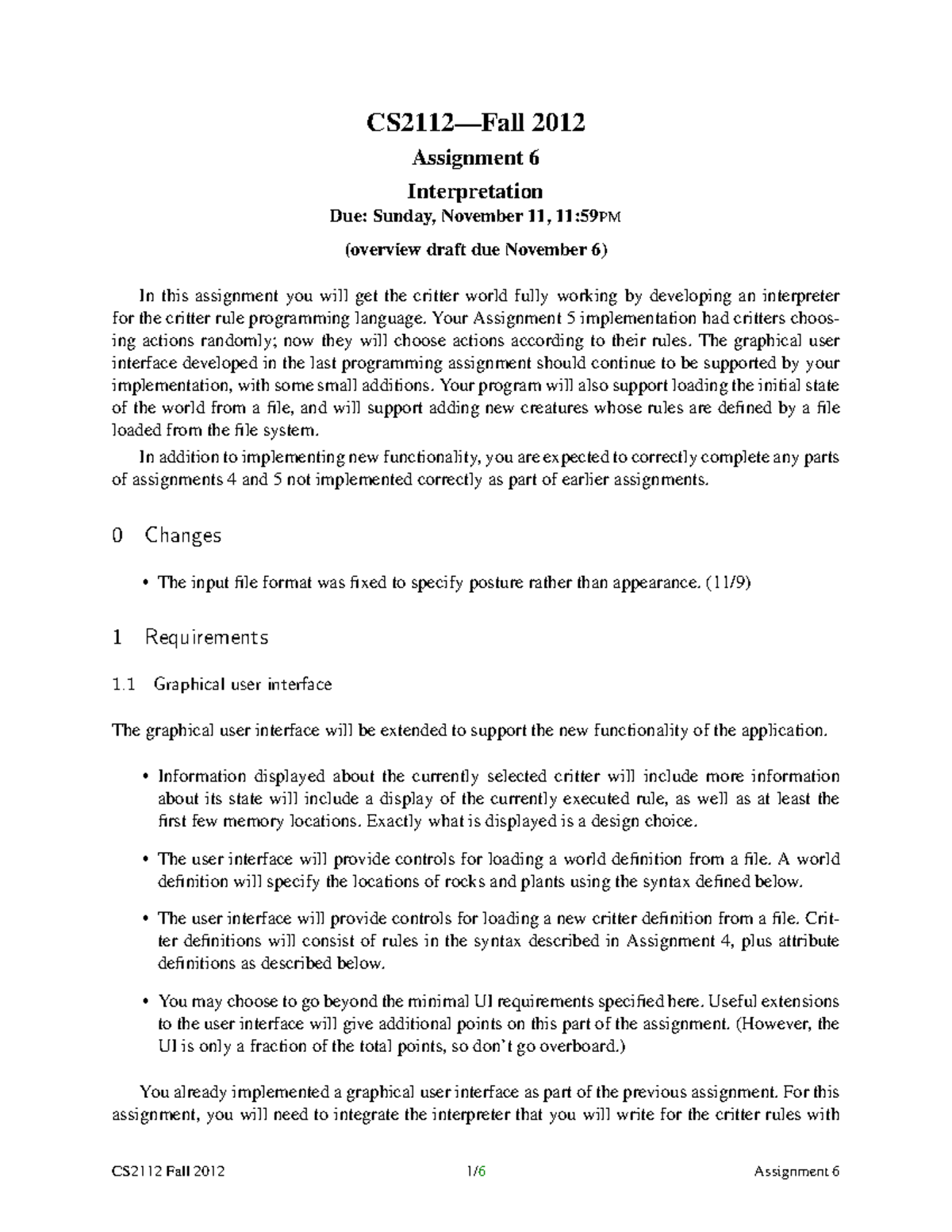 Hw6-4 - Assignment From CS 2112 Taught By Professor Andrew Myers During ...