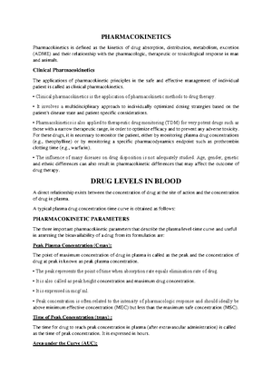 2 c Pharmacokinetic Models - PHARMACOKINETIC MODELS A model is a ...