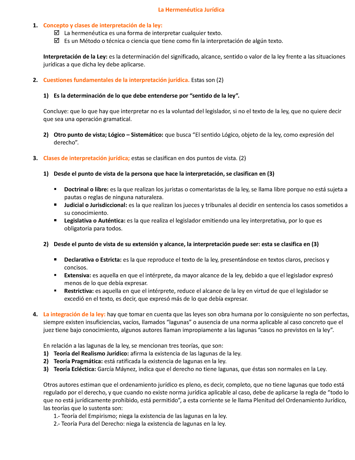 Contenido Examen Final Introduccion AL Derecho - La Hermenéutica ...