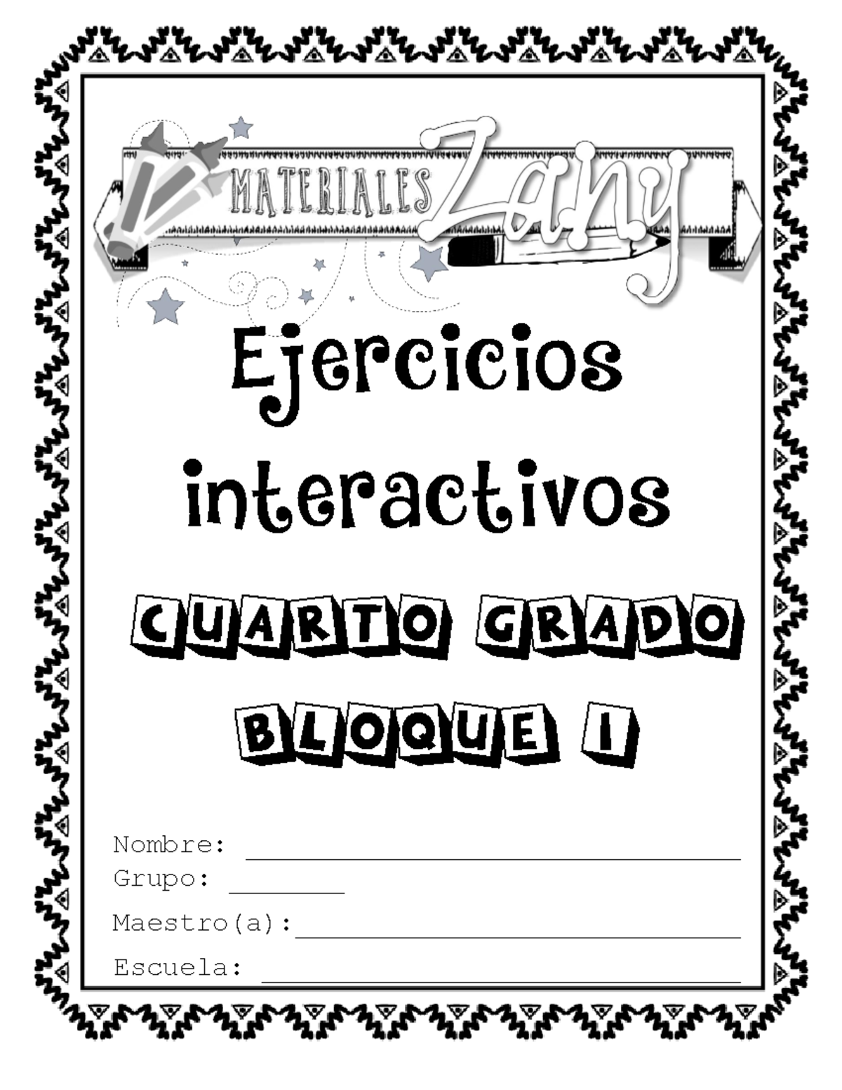 B1ZANY 4to grado bloque 2 Material de zany para imprimir Nombre