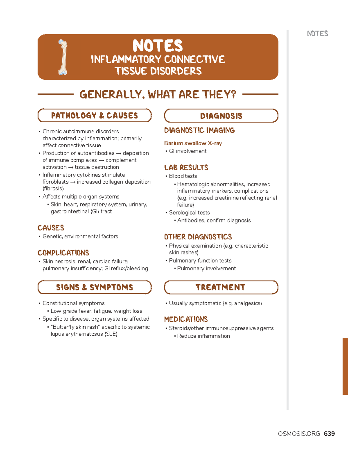 Inflammatory connective tissue disorders - ####### NOTES NOTES ...