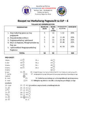 EPP ICT Grade 6 First Periodical Examination - Republic of the ...