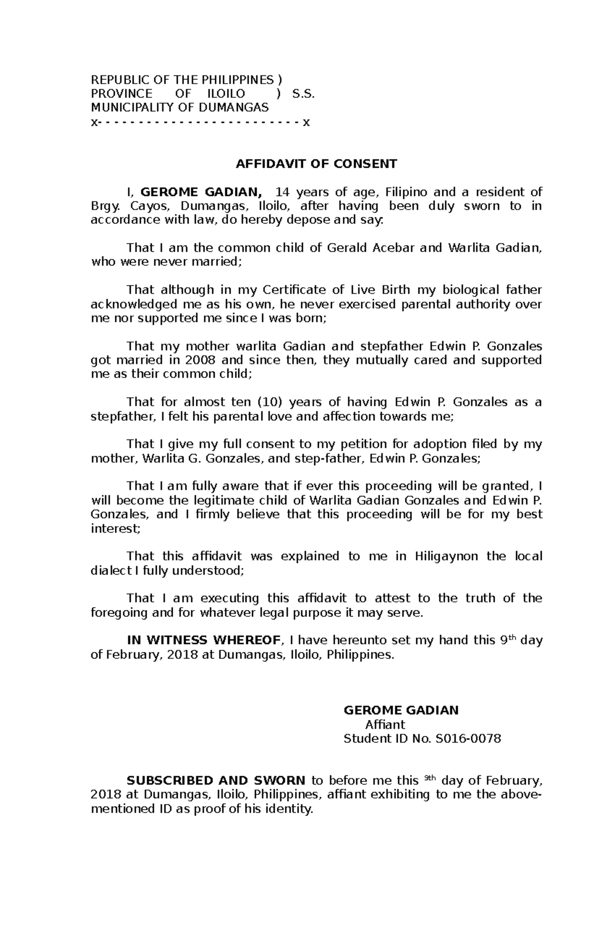 affidavit-of-consent-gonzales-republic-of-the-philippines-province