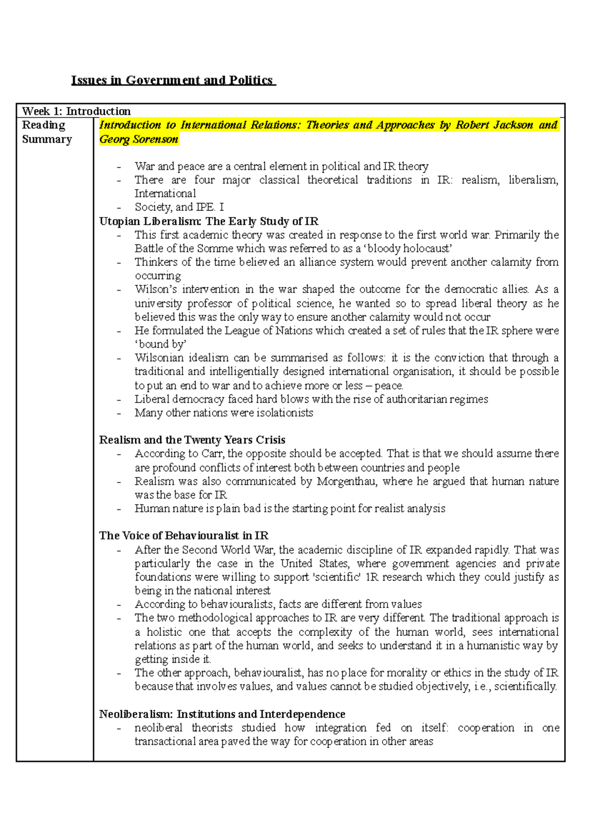 Issues in Government and Politics Class Notes - Issues in Government ...