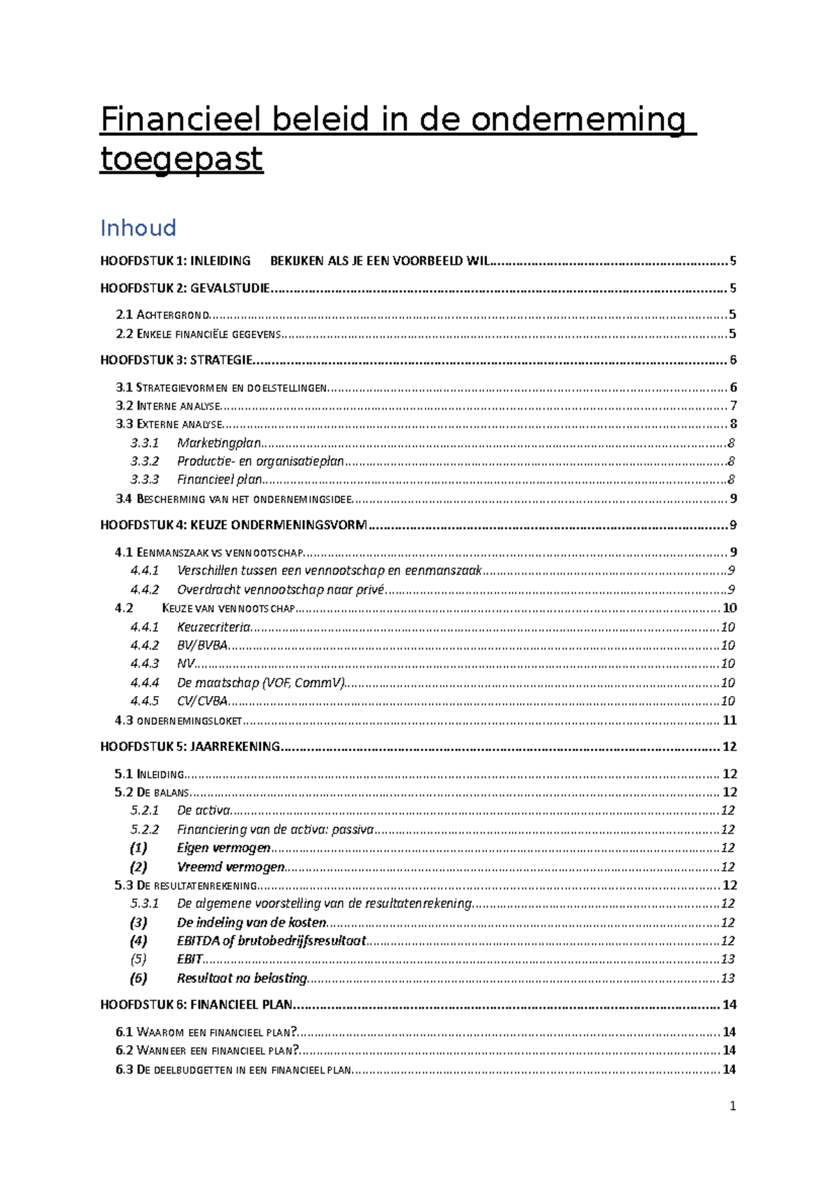 BOEK Financieel Beleid In De Onderneming Toegepast - Financieel Beleid ...