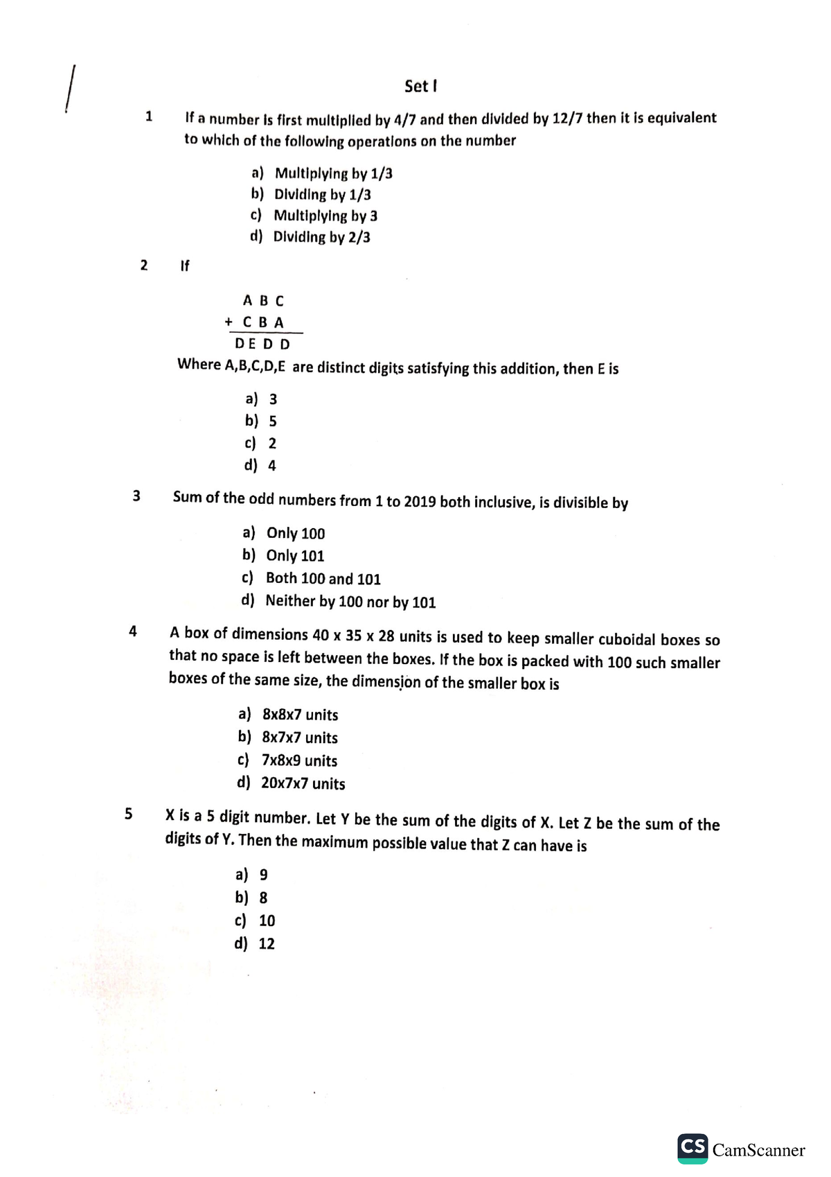 Aryabhata -2023 - ARYBHATA GANIT CHALLENGE LEVEL 1-2023 - Science and ...