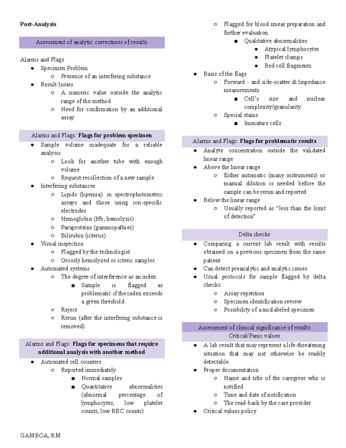 Lesson 8 - Post- Analysis - Post-Analysis Assessment of analytic ...