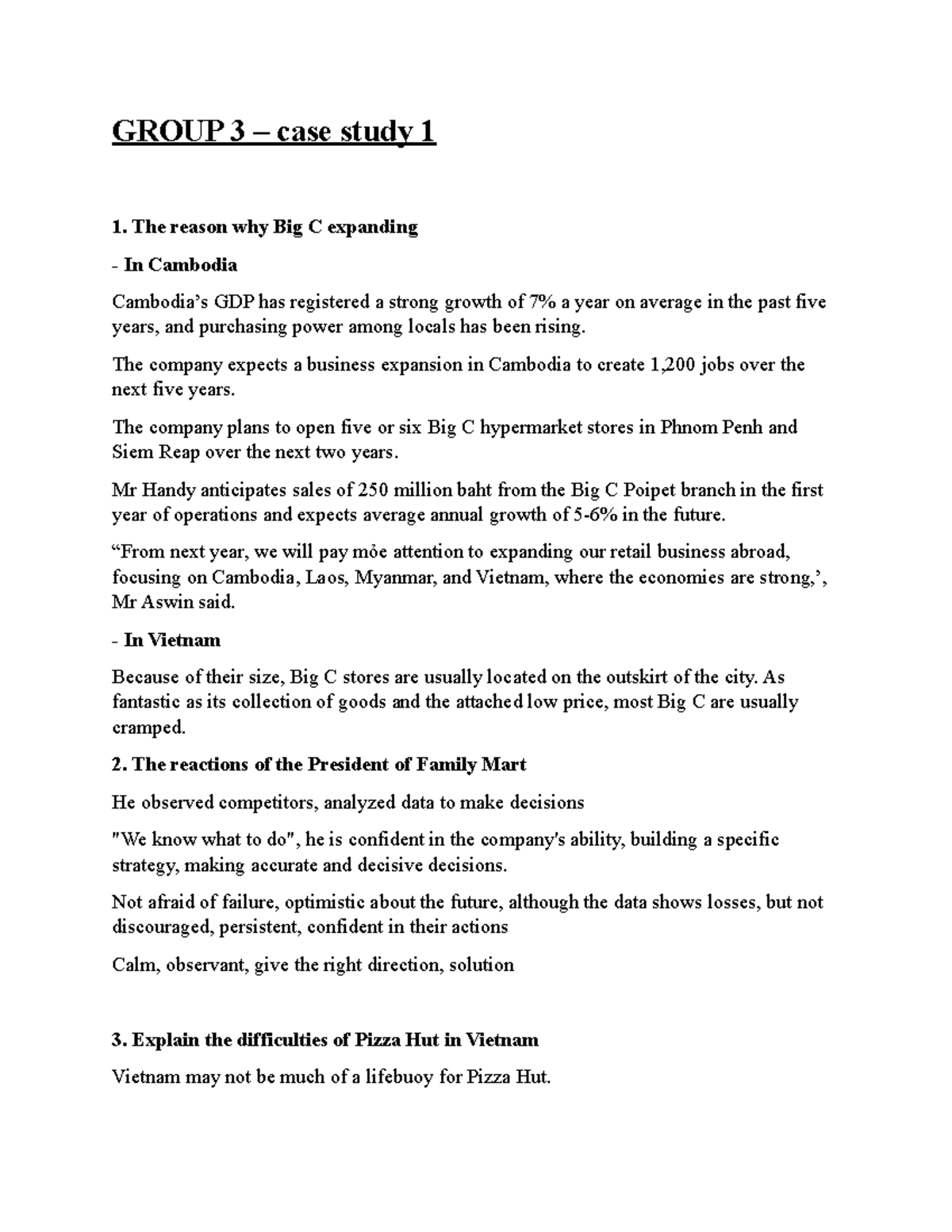 Group 3 - case study 1 - Bài thảo luận - GROUP 3 – case study 1 The ...
