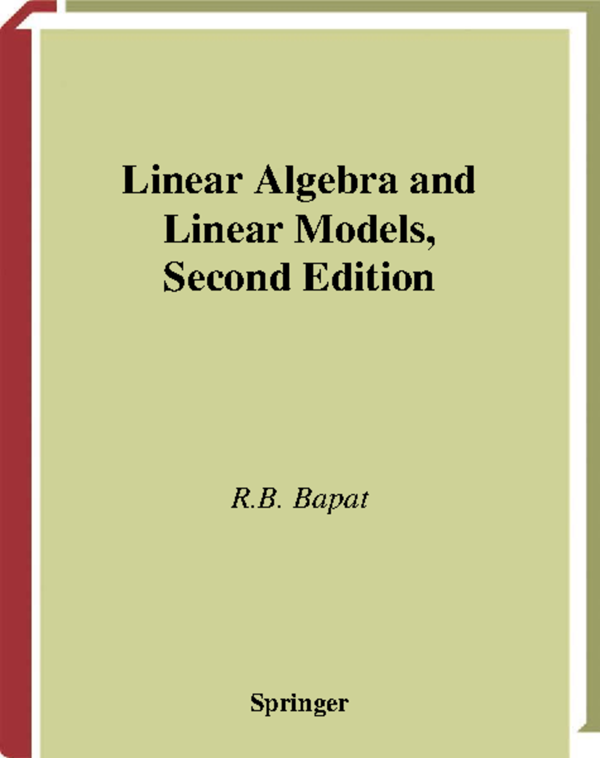 Linear Models By R - Lecture Notes Lecture - Linear Algebra And Linear ...