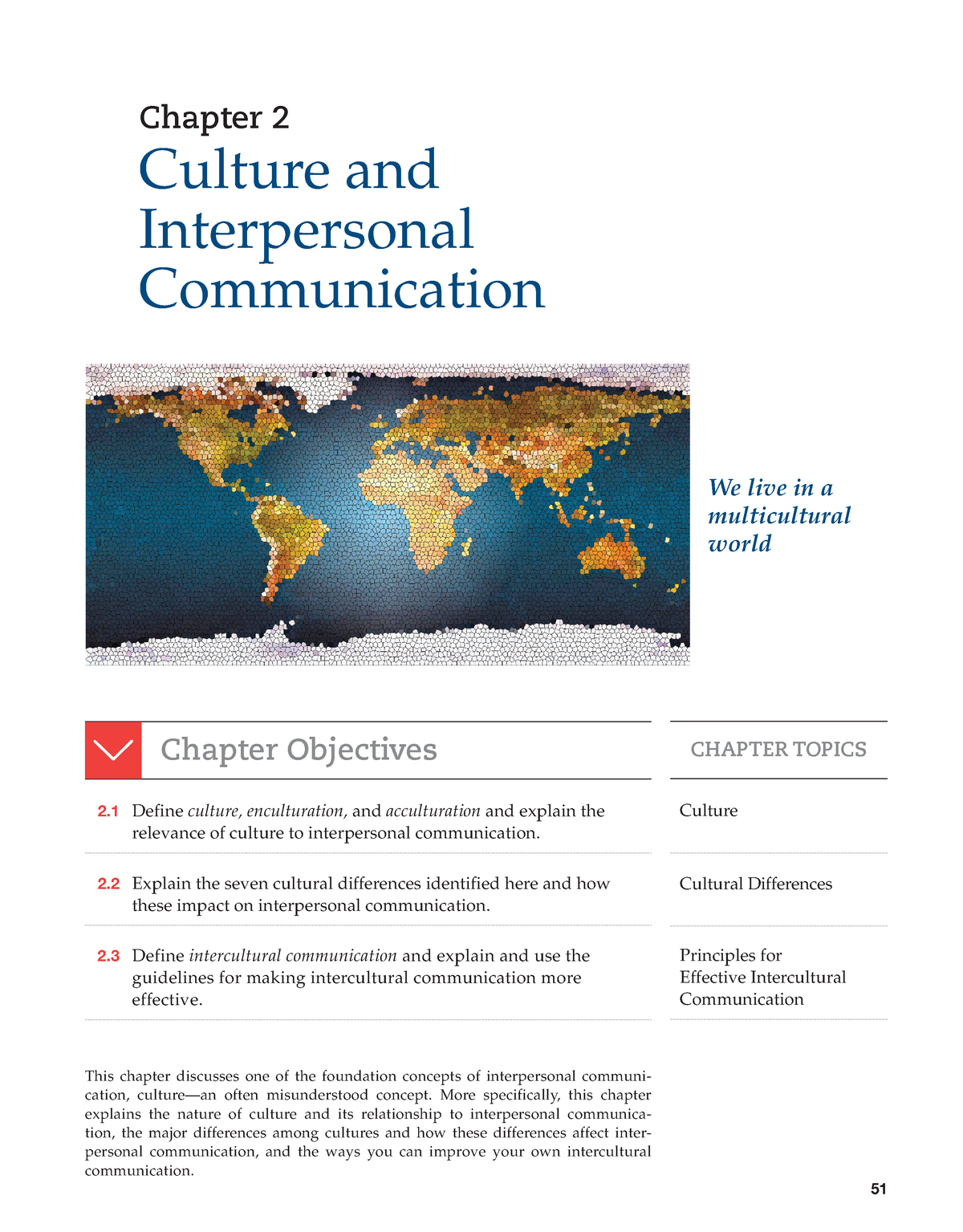 Chapter 2- Culture And Interpersonal Communication - 51 This Chapter ...