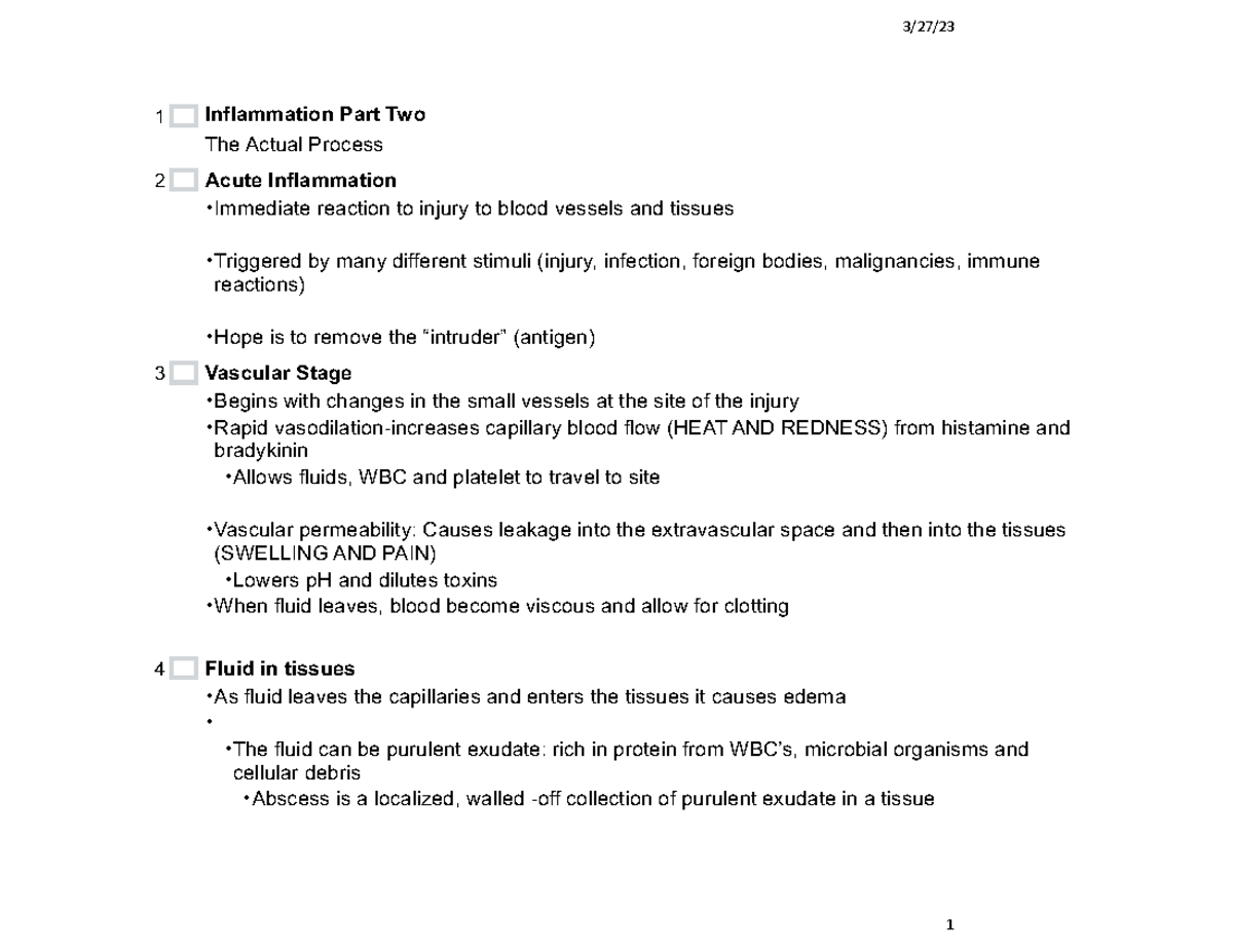 JSInflammatory+Reponse+Part+2 - 3/27/ 1 Inflammation Part Two The ...