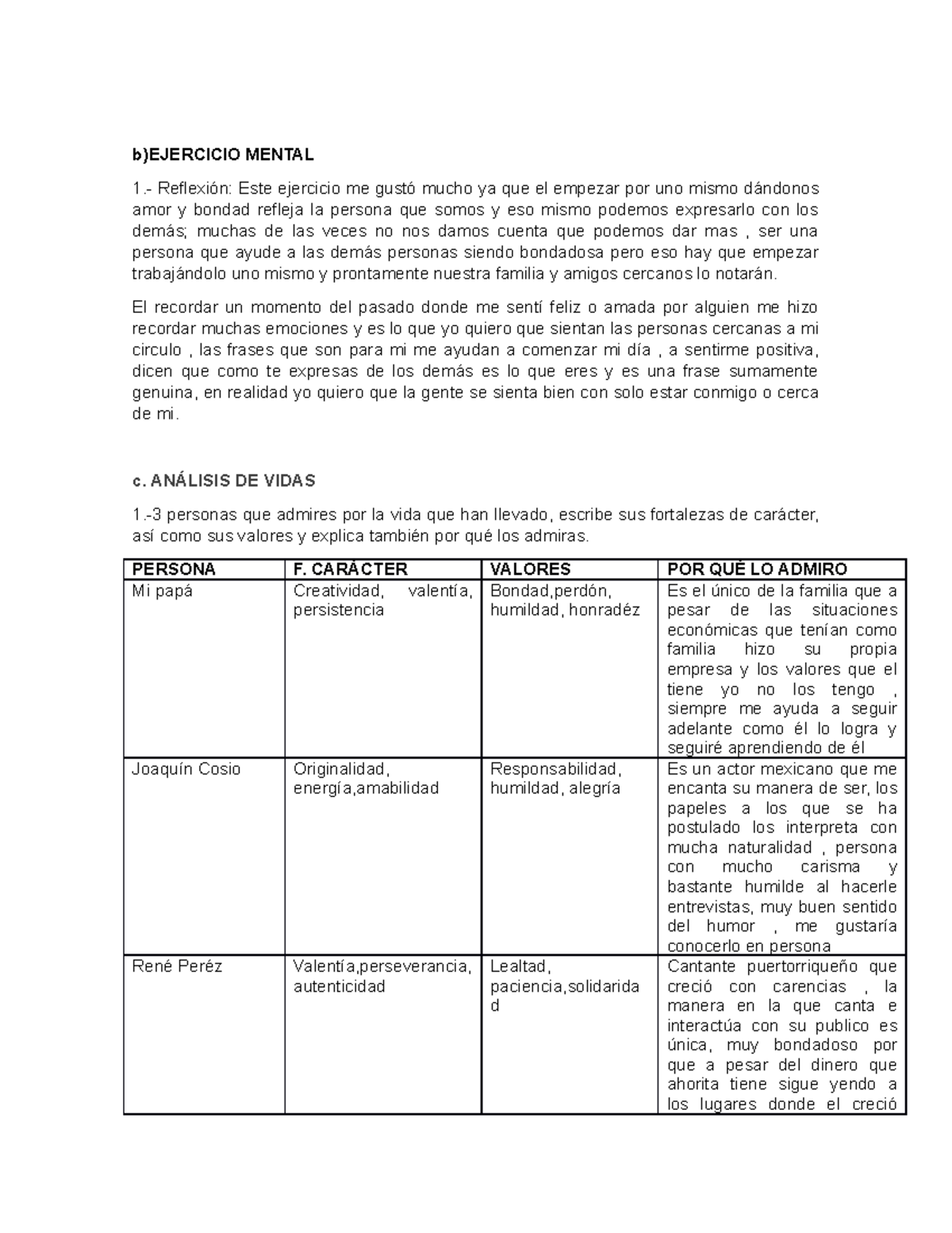 Evidencia 2 introduccion A LA UNIVERSIDAD - b)EJERCICIO MENTAL 1 ...