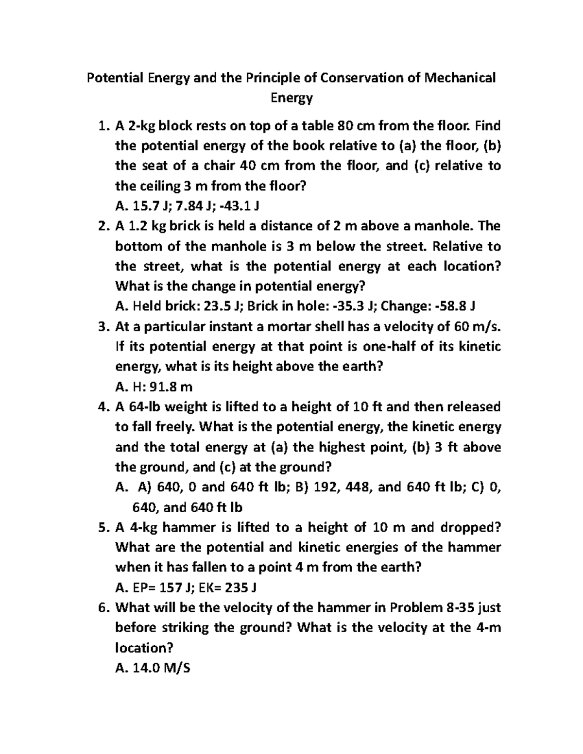 Activity matter and energy 11 - Potential Energy and the Principle of ...