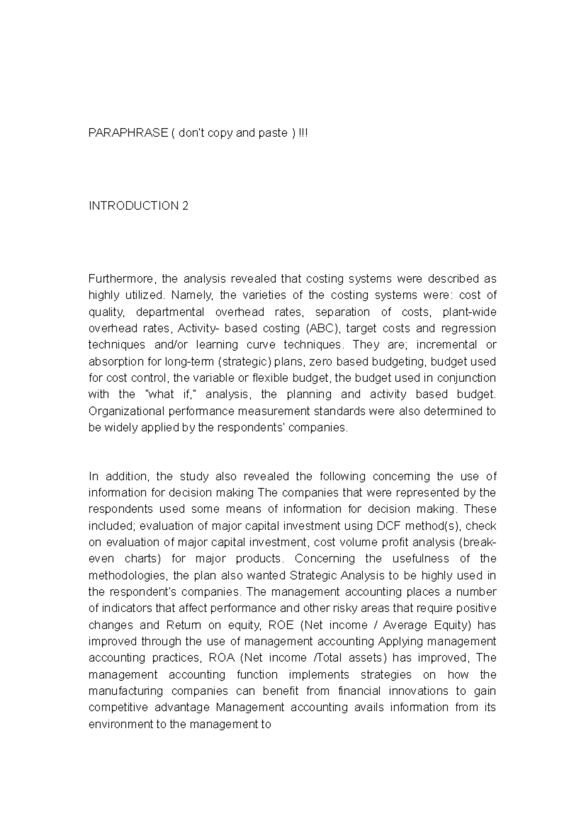 Paraphrase- Introduction-2 - PARAPHRASE ( don’t copy and paste ...