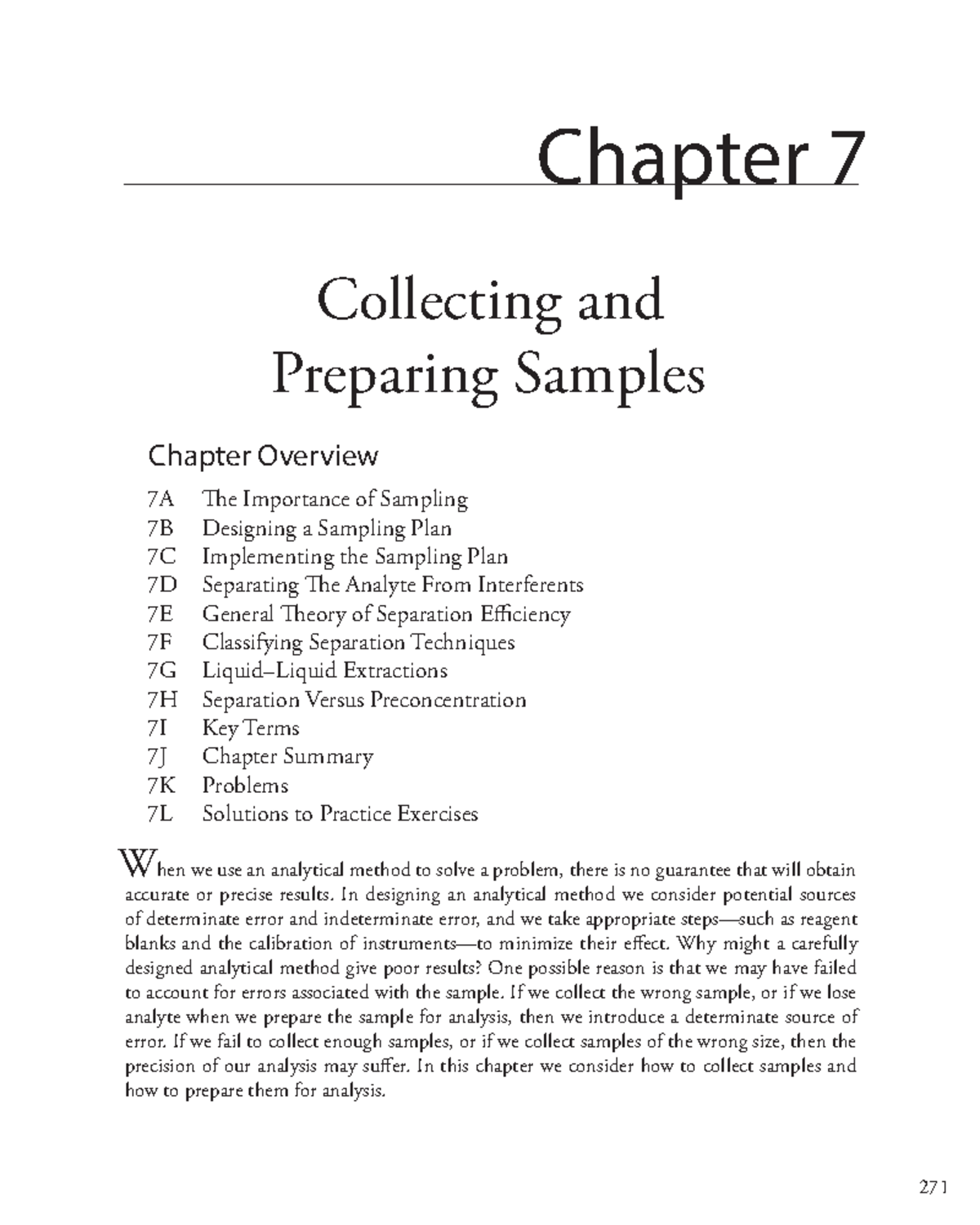 Chapter 7 Collecting and Preparing Samples - 271 Chapter 7 Collecting ...
