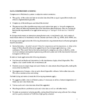 Multimedia systems - lecture notes - Multimedia Systems Algorithms and ...