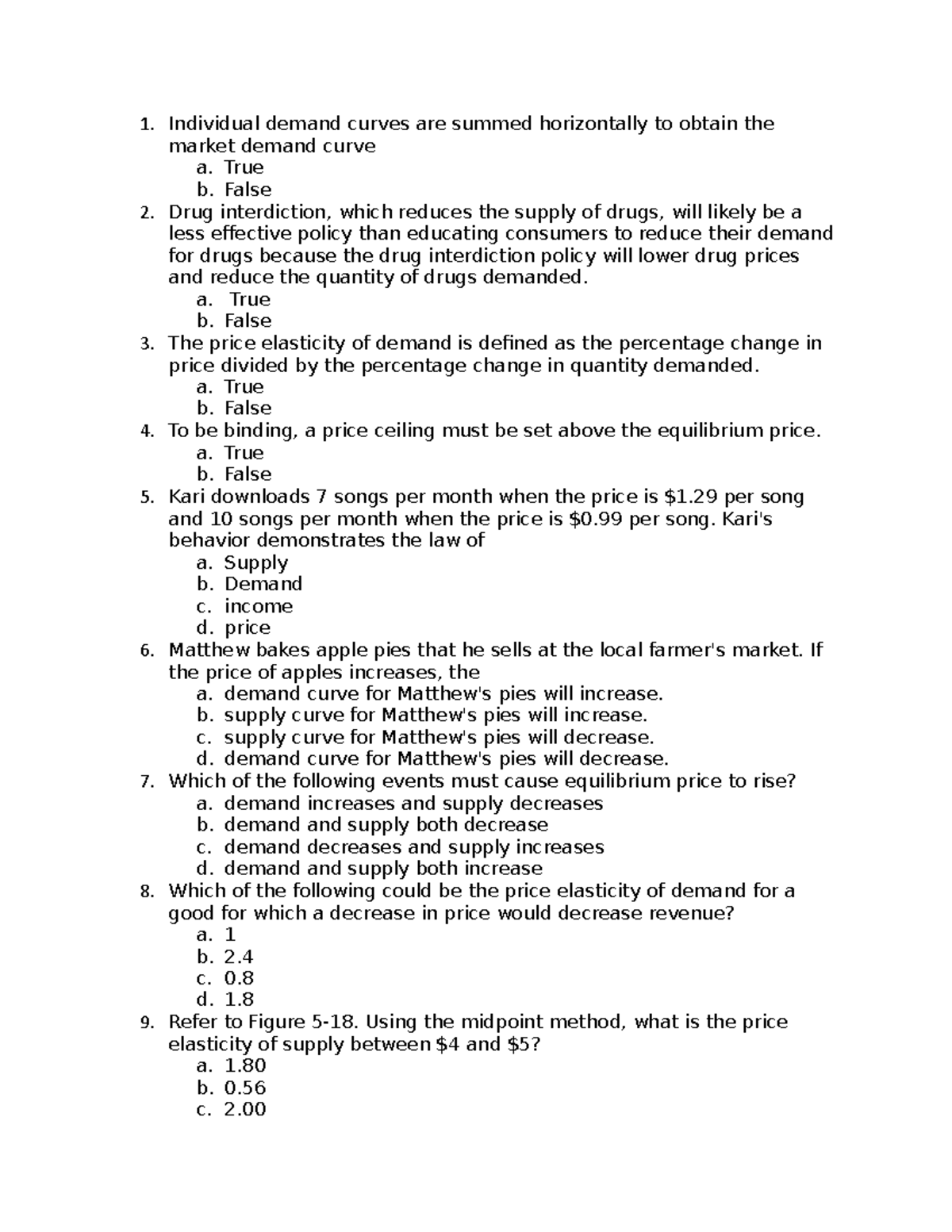 Principle of Economic - Wrap-up quiz - Chapter 4,5,6 - Individual ...