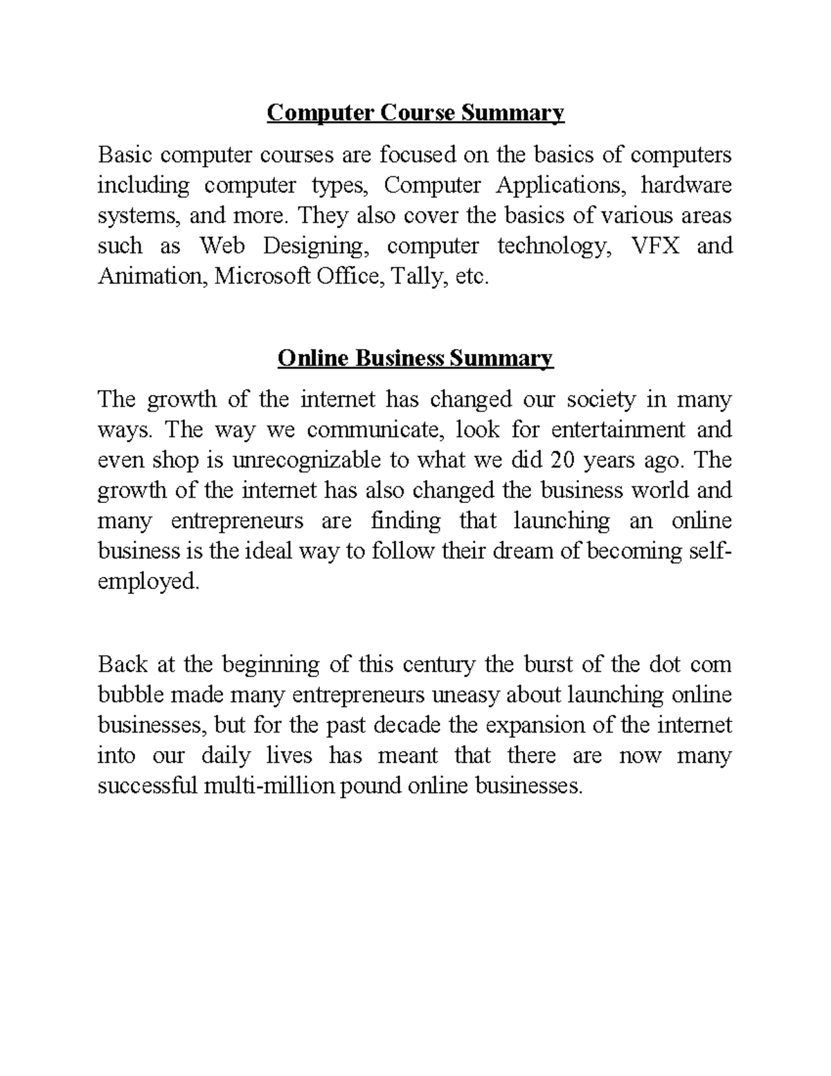 Rohidur-Rahman.docx batch 71, Roll 36 - Computer Course Summary Basic ...