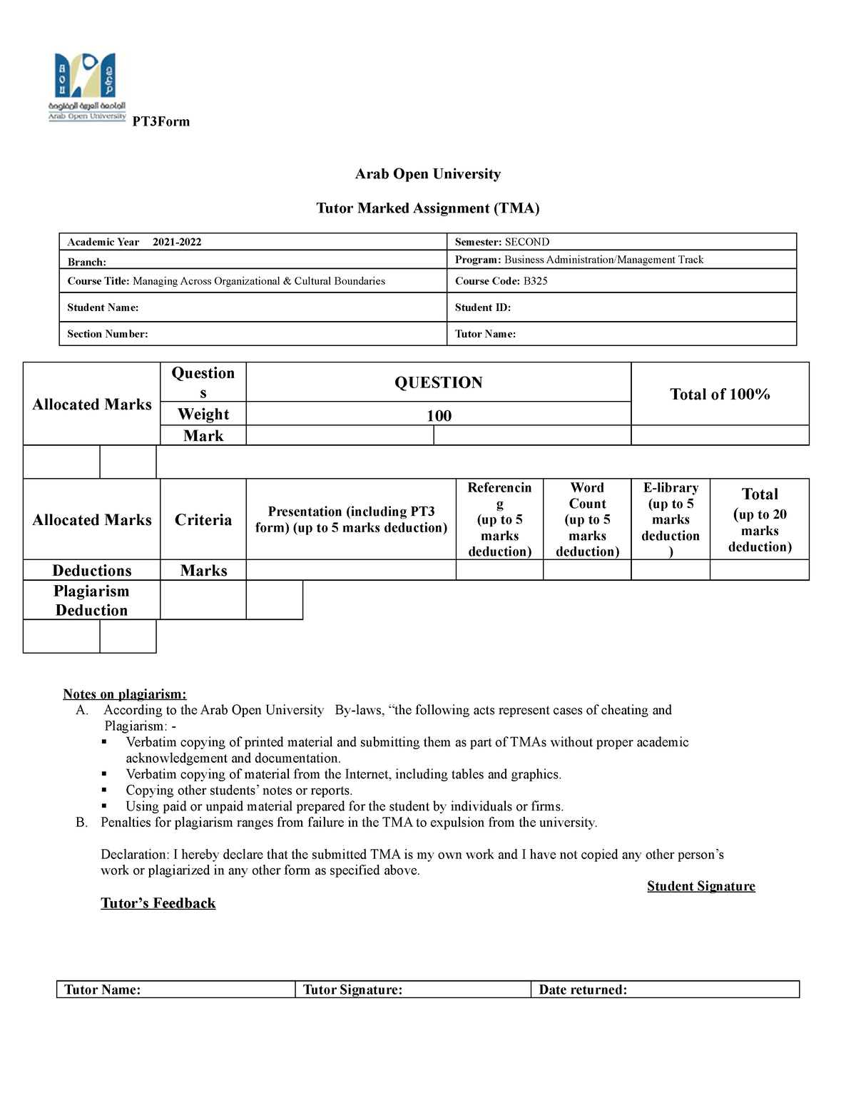 tutor marked assignments open university