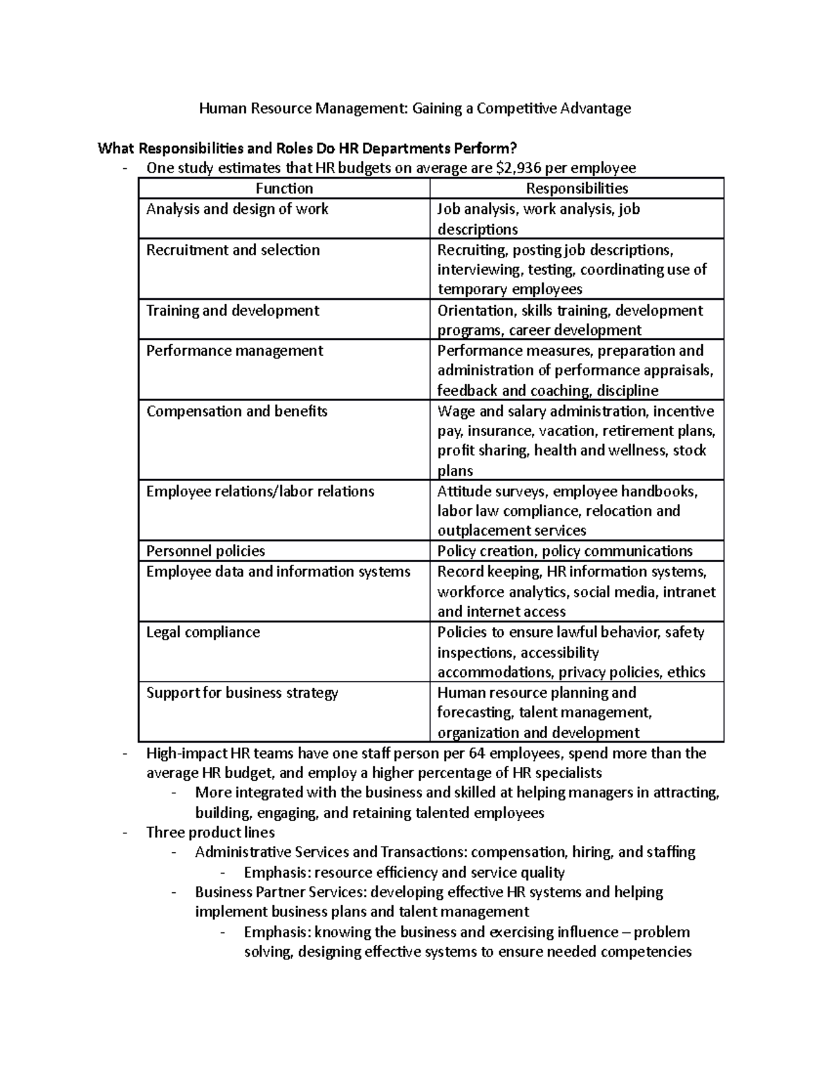 Human Resource Management Chapter 1 Human Resource Management