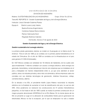 Sustentabilidad - es un reporte sobre Gestión sustentable del agua y de ...