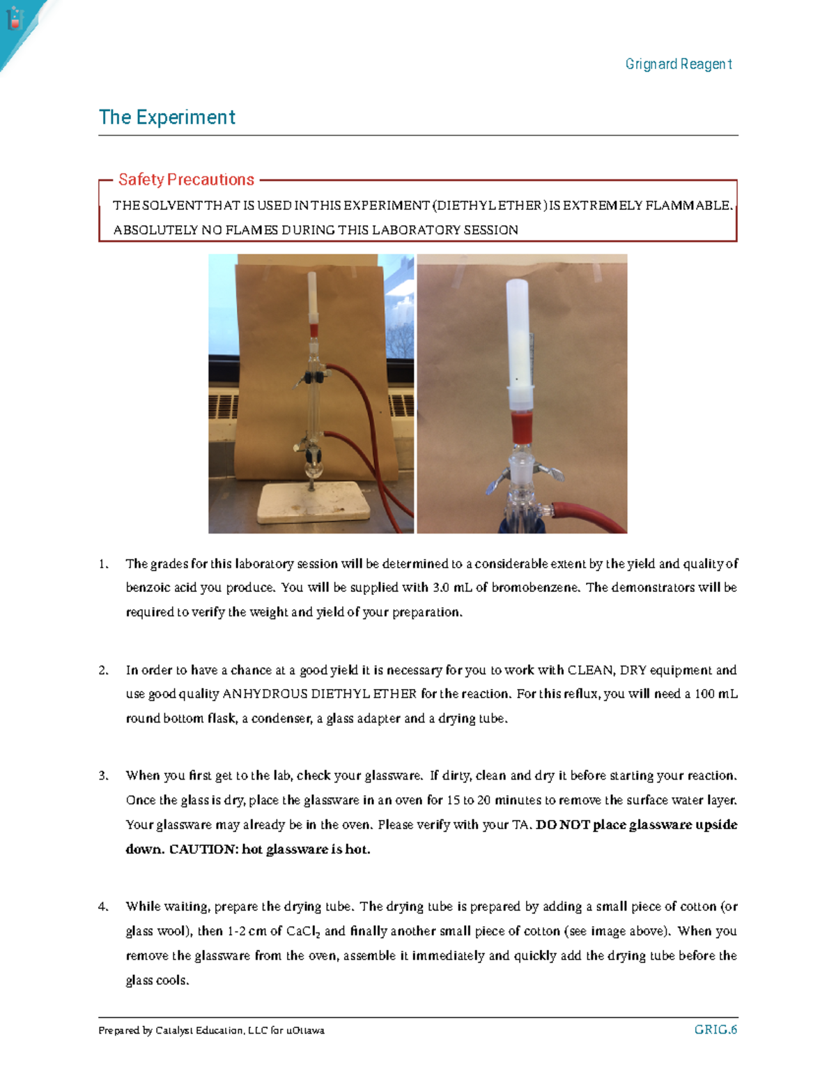Lab5 Lab 5 for chm 1321 The Experiment Safety Precautions THE