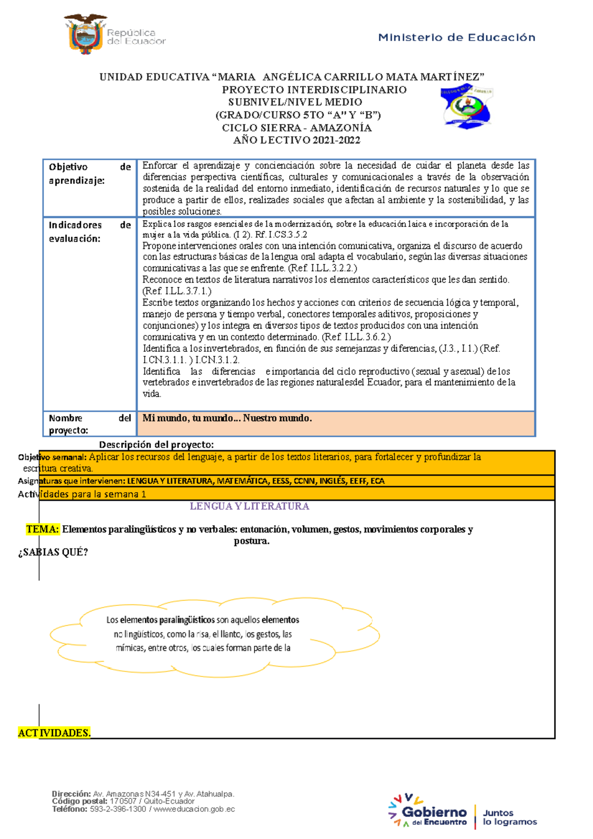 Ficha 7 DE Proyecto Estudiante Uemac 2 UNIDAD EDUCATIVA “MARIA