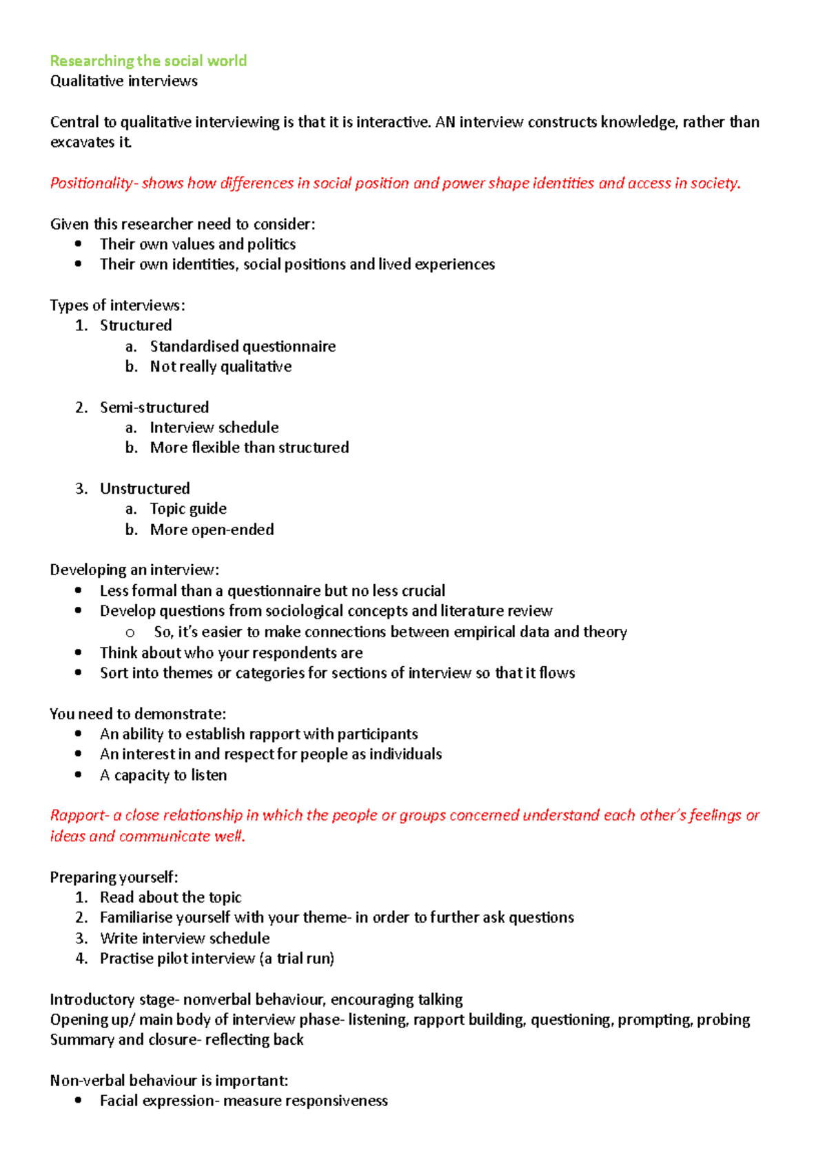 W3 qualitative interviews - Researching the social world Qualitative ...