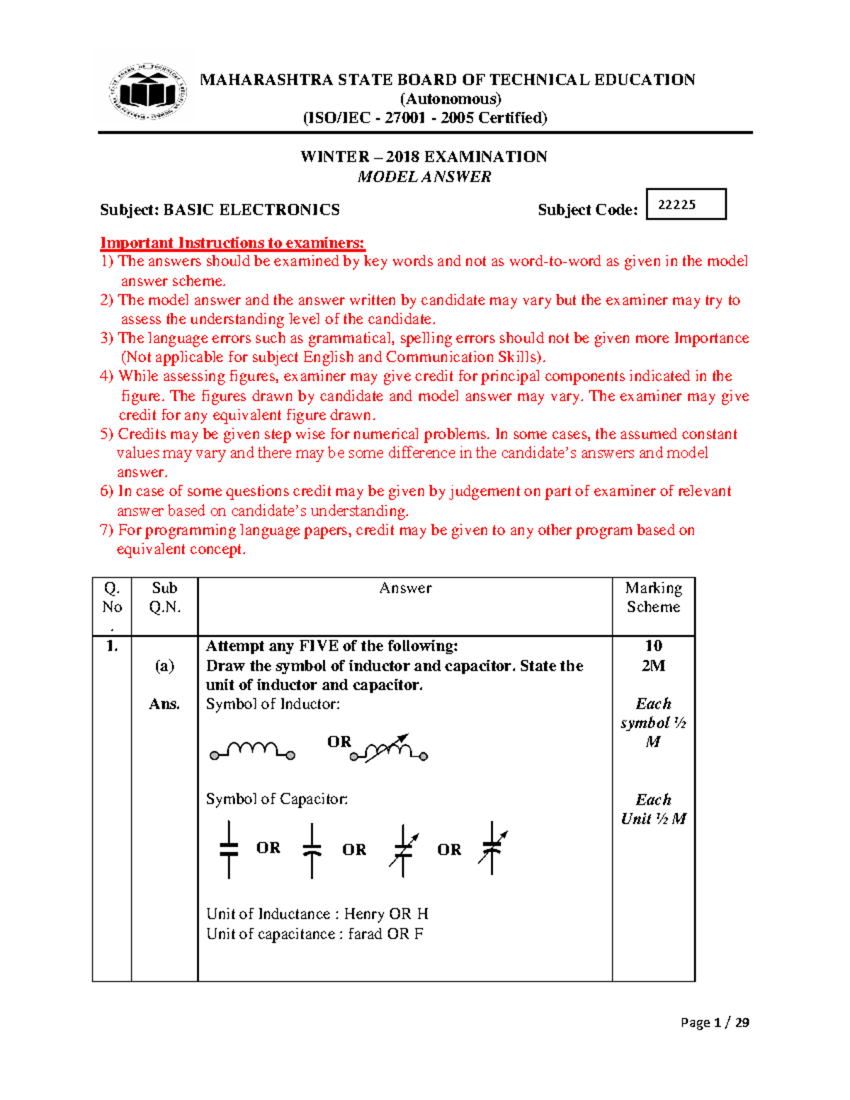 22225 2018 Winter model answer paper - (Autonomous) (ISO/IEC - 27001 ...
