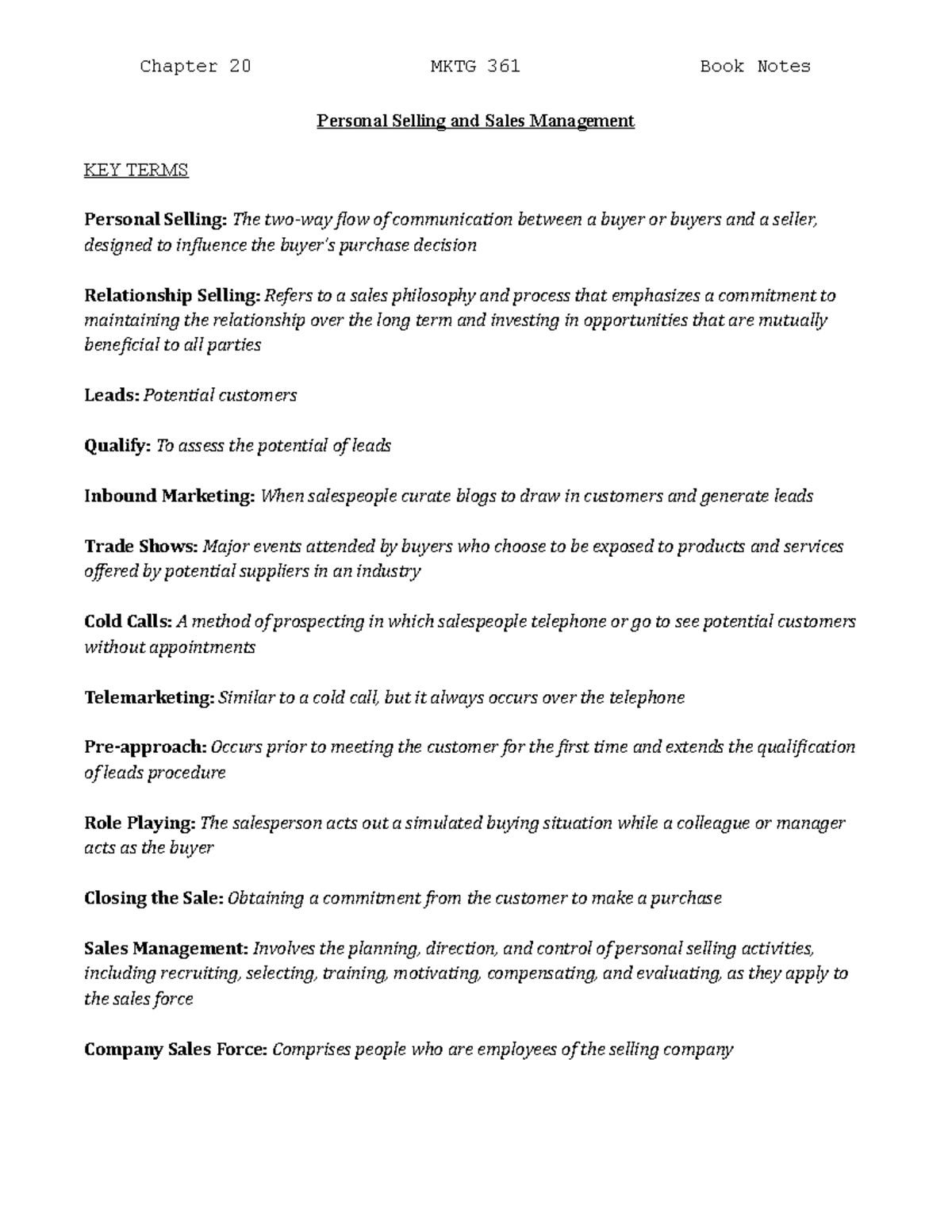 chapter-20-personal-selling-and-sales-management-chapter-20-mktg-361