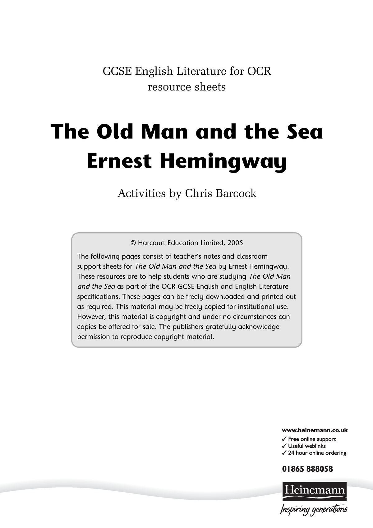 old-man-and-the-sea-questions-resource-sheets-harcourt-education