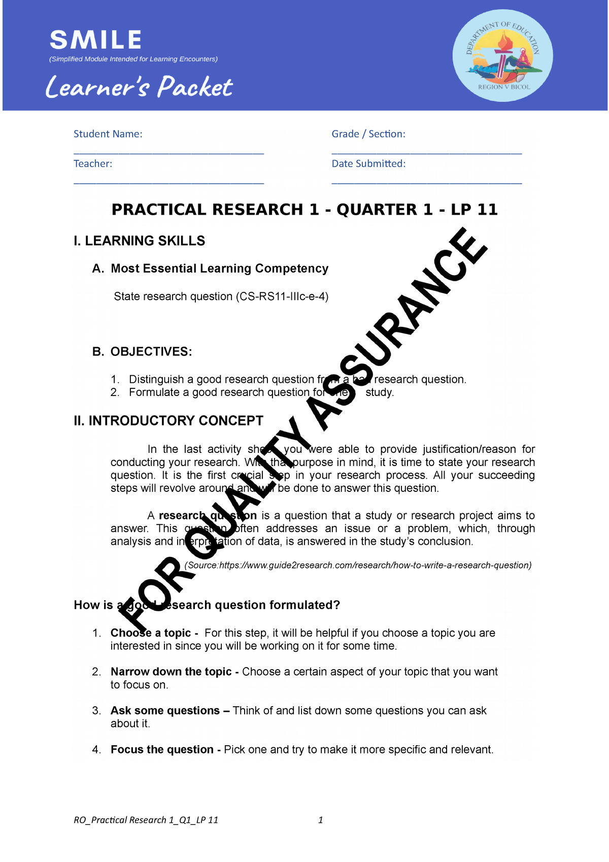 questions to ask in practical research 1