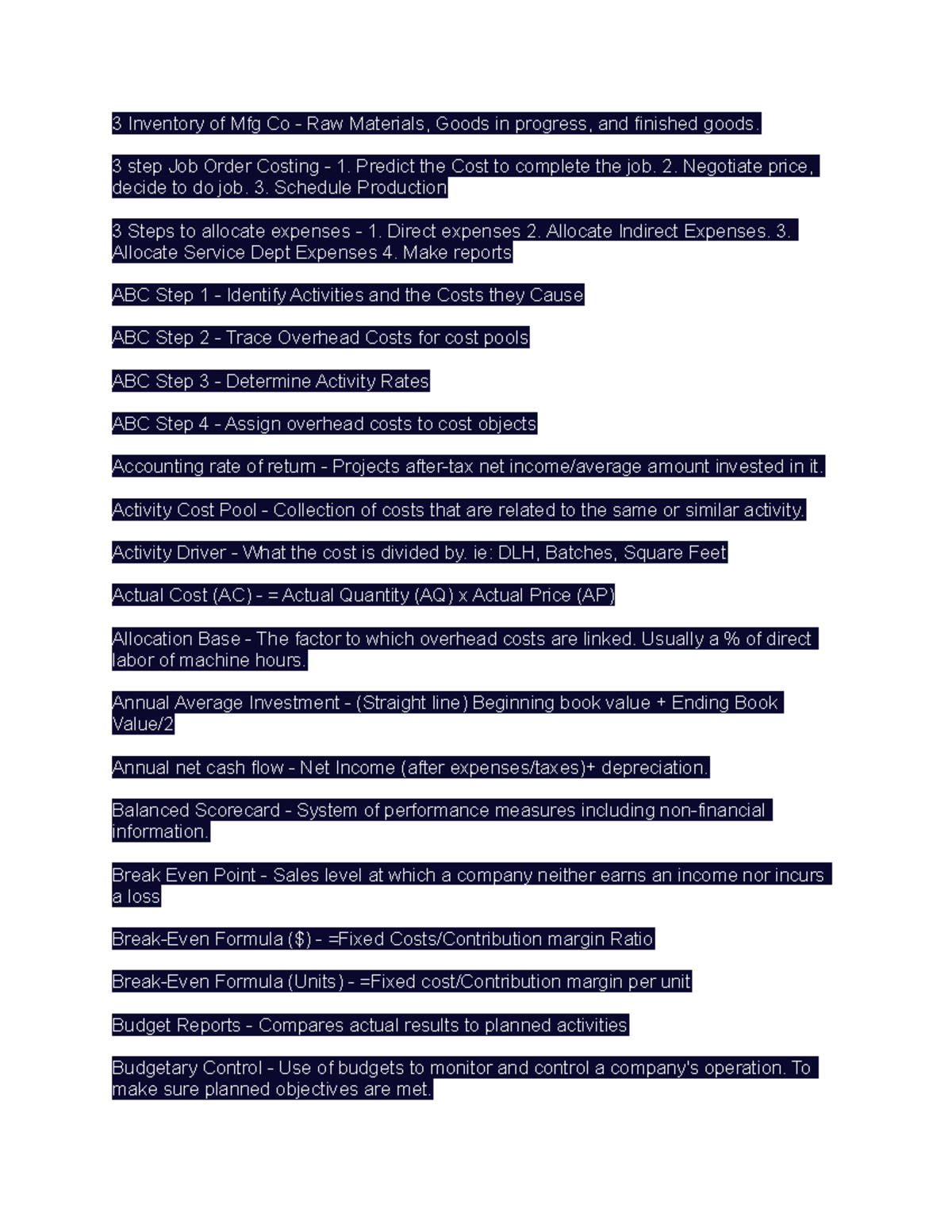 Flash Cards - terms - 3 Inventory of Mfg Co - Raw Materials, Goods in ...