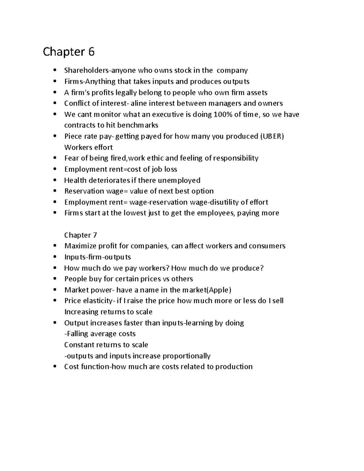 ECON Notes Chapter 6 and 7 - Chapter 6 Shareholders-anyone who owns ...