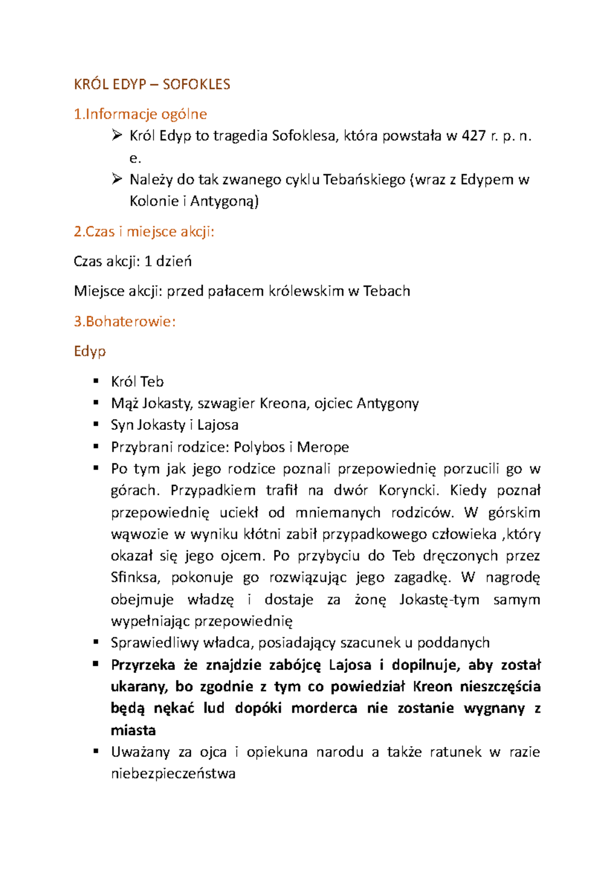 KRÓL EDYP - hghcvjm - KRÓL EDYP – SOFOKLES 1 ogólne Król Edyp to