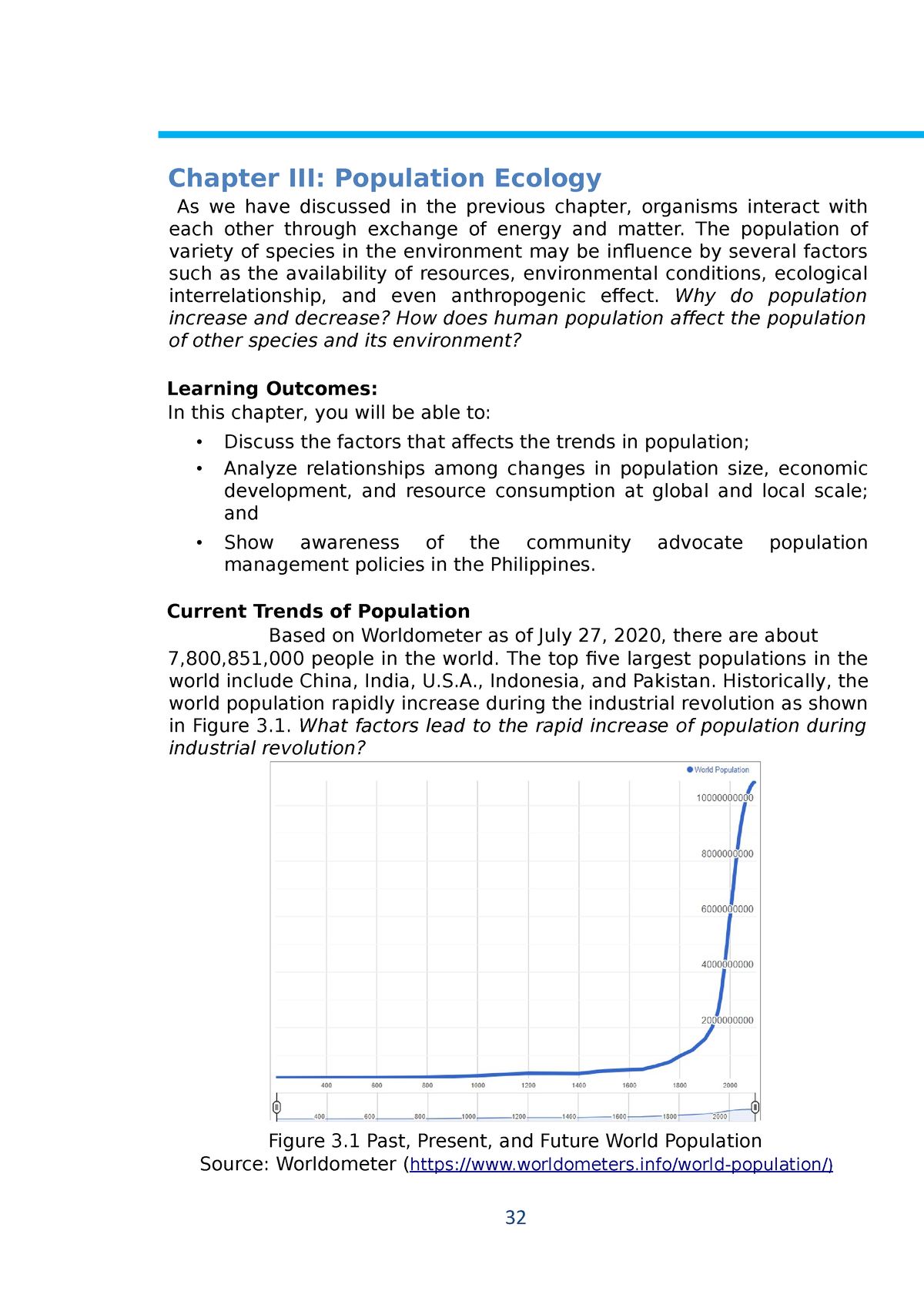 write an essay on population ecology