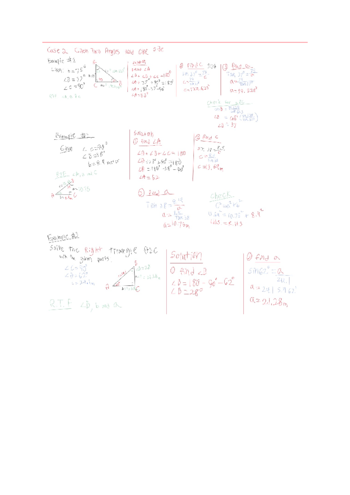 Week 5 trig - lecture notes for week 5 trigonometry and angles ...