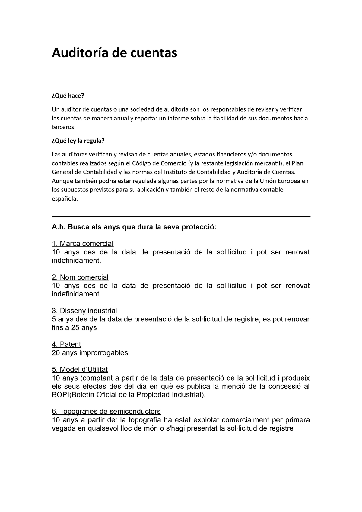 Auditoría De Cuentas Auditoría De Cuentas Auditoría De Cuentas Dret