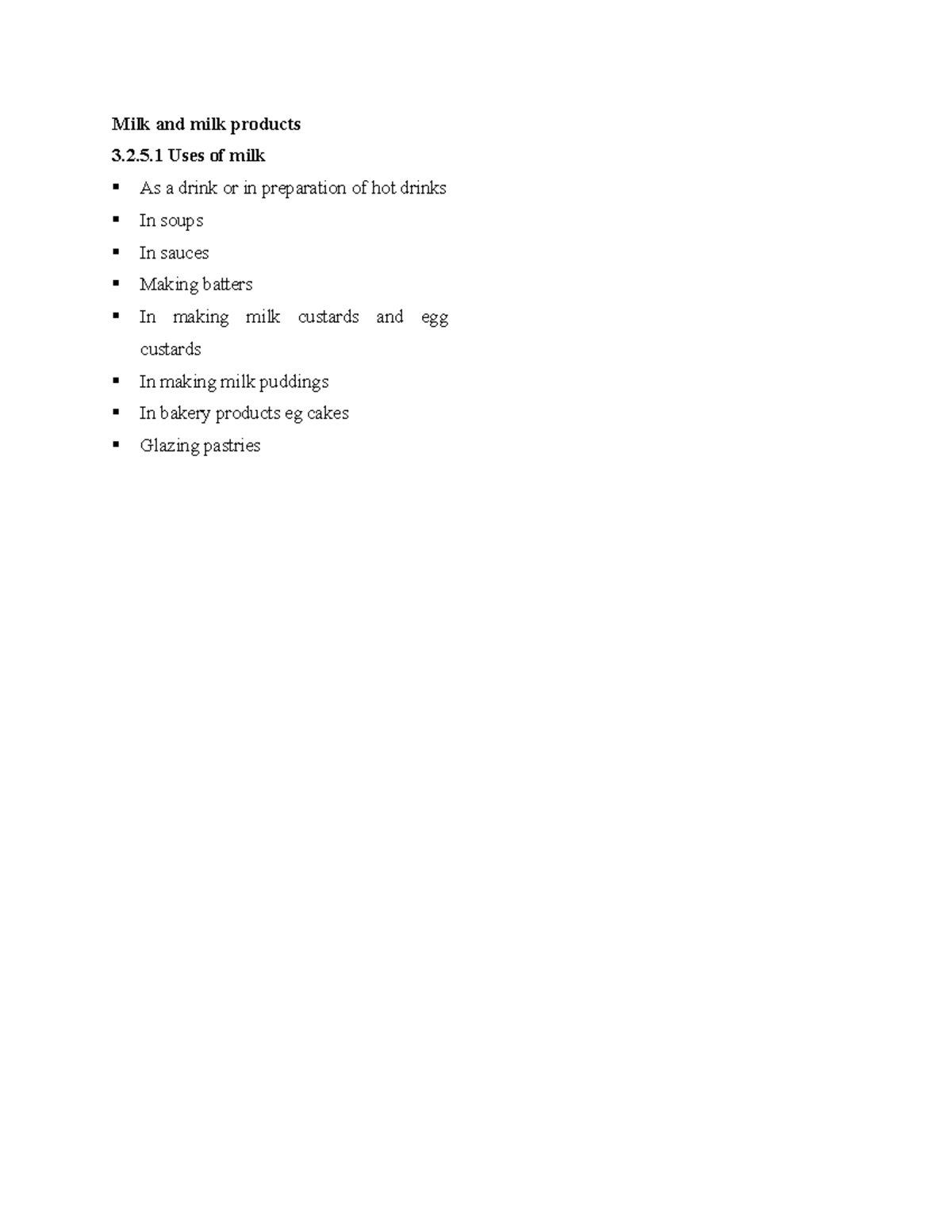 Milk oils and other food production notes - Milk and milk products 3.2. ...