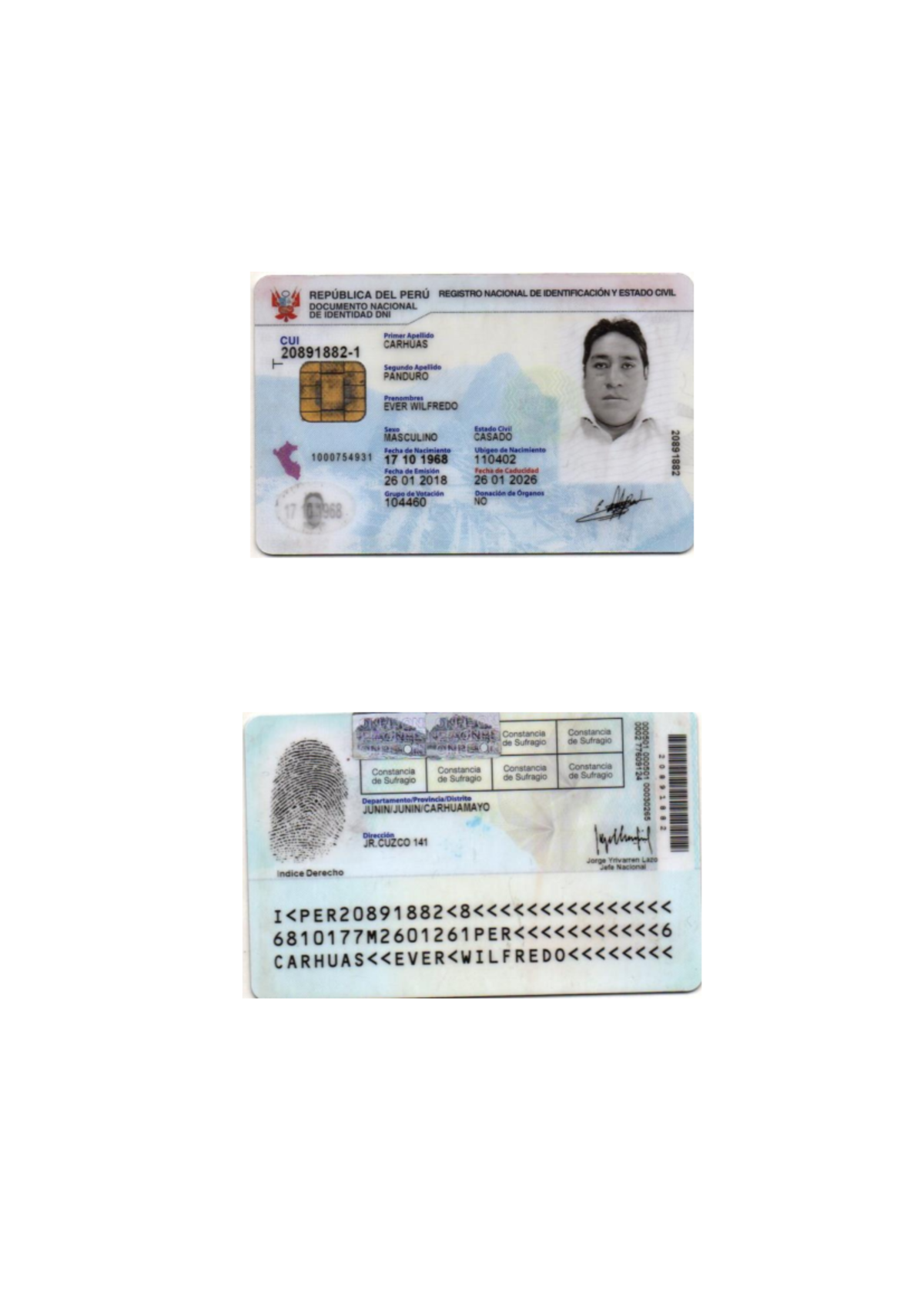 EVER DNI - Dni - REPUBLICA DEL PERU REGISTRO NACIONAL DE IDENTIFICACIÓN ...