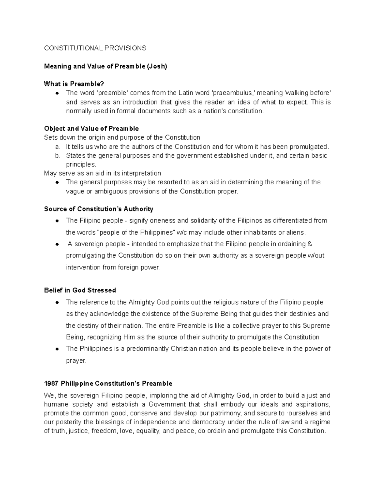 Group 6-CGP Written Report - CONSTITUTIONAL PROVISIONS Meaning and ...