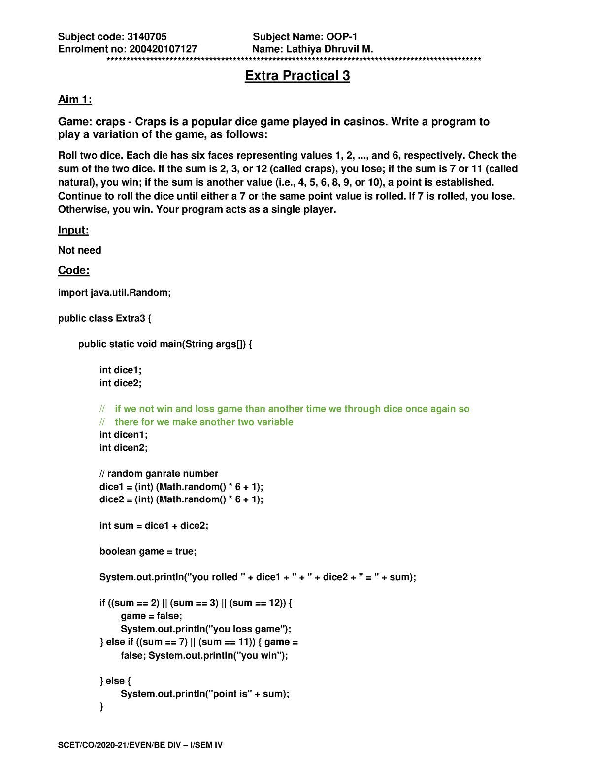 craps-dice-game-in-java-enrolment-no-200420107127-name-lathiya