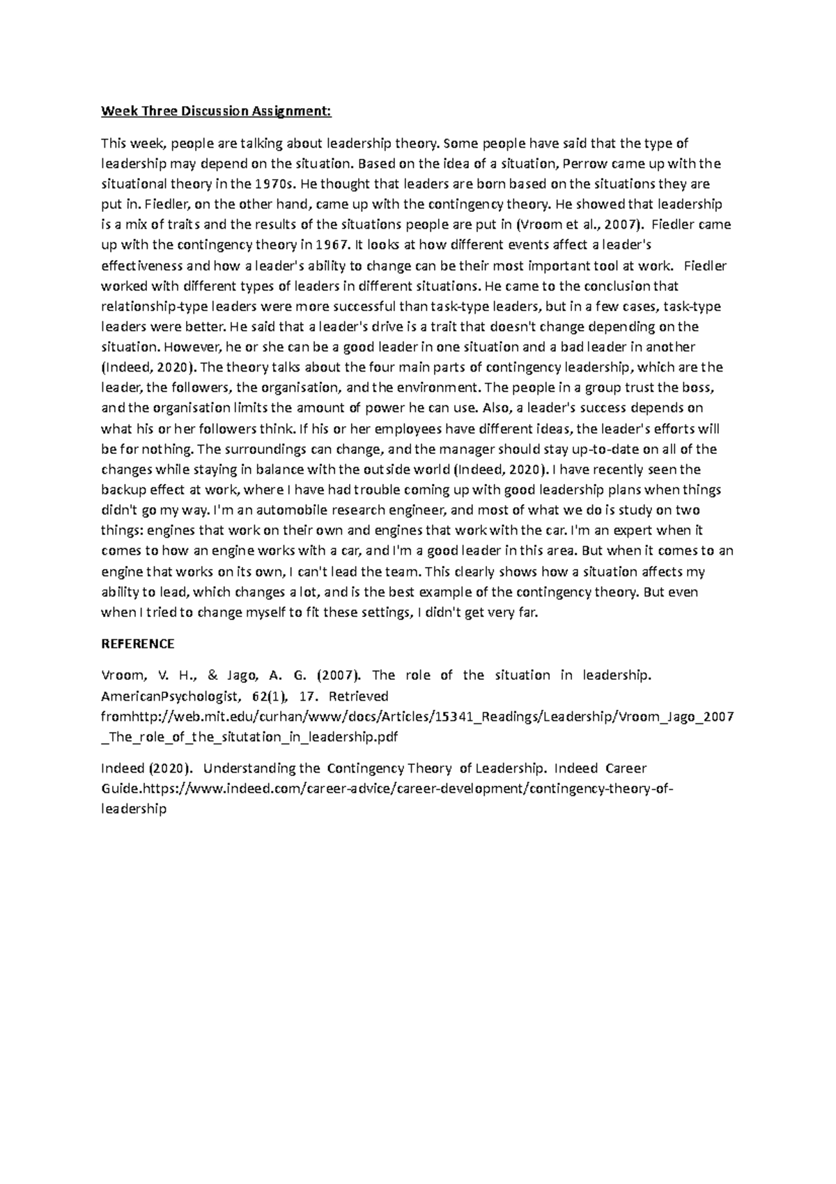 Discussion Assignment 3 - Week Three Discussion Assignment: This week ...