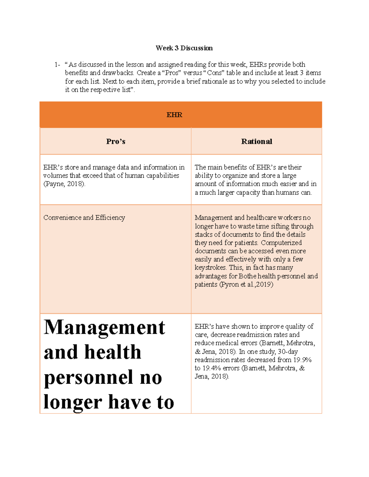 Week 3 Discussion - Week 3 Discussion 1- “As discussed in the lesson ...