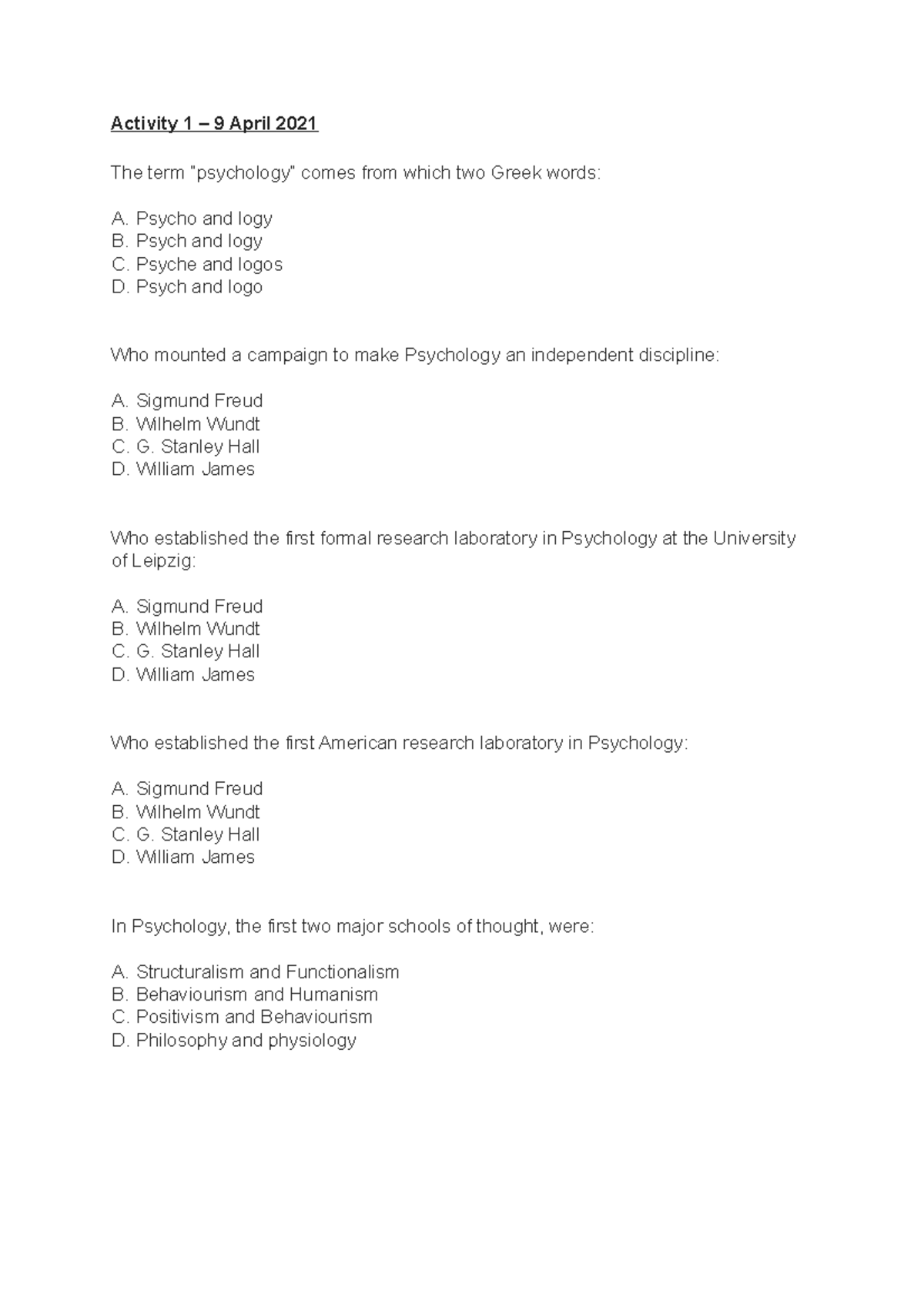 Activity 1 - Chapter 1 - acivity 1 - Activity 1 – 9 April 2021 The term ...