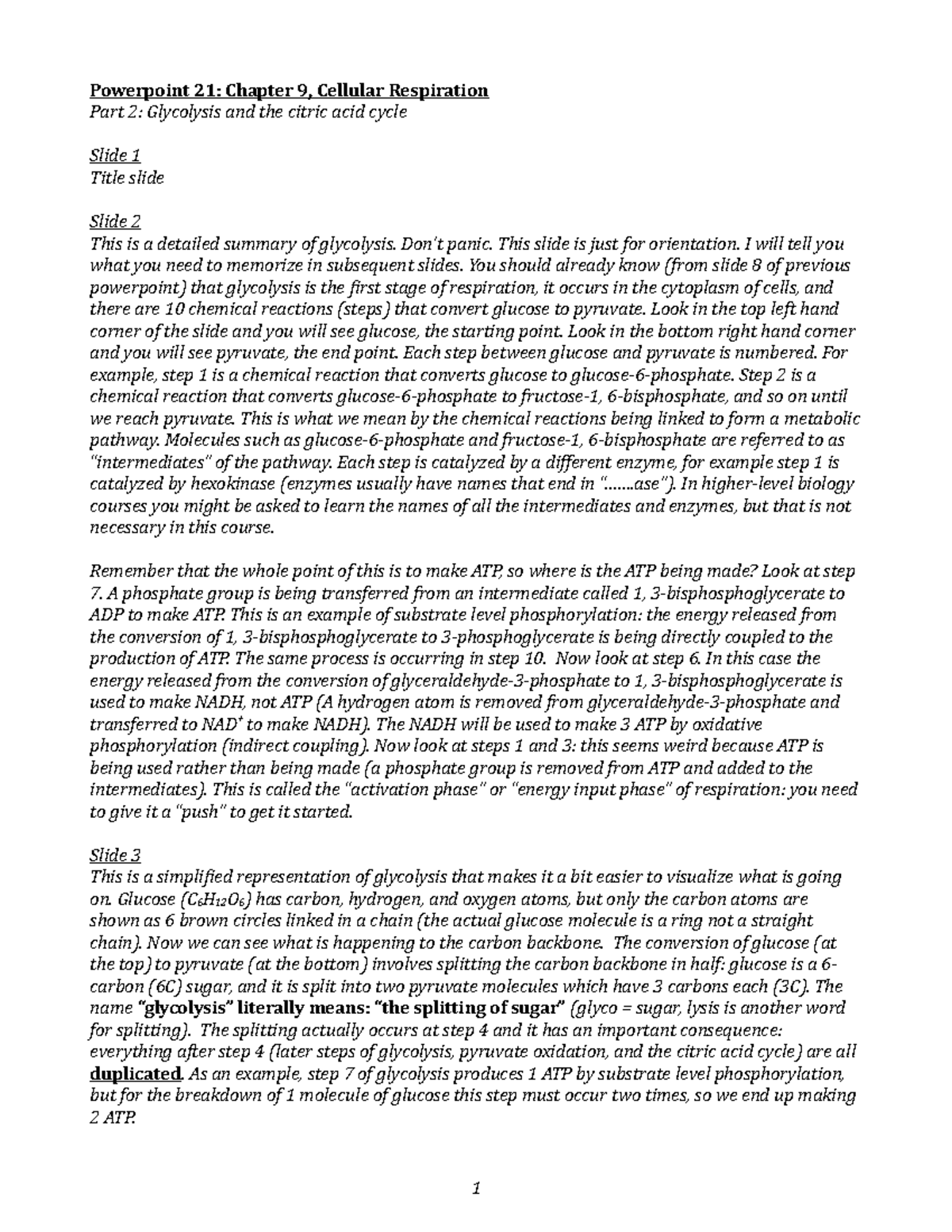Chapter 9 Respiration Pt 2 Powerpoint 21 Chapter 9 Cellular