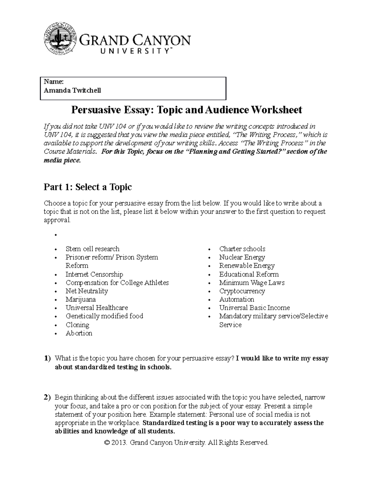 persuasive essay activity sheet